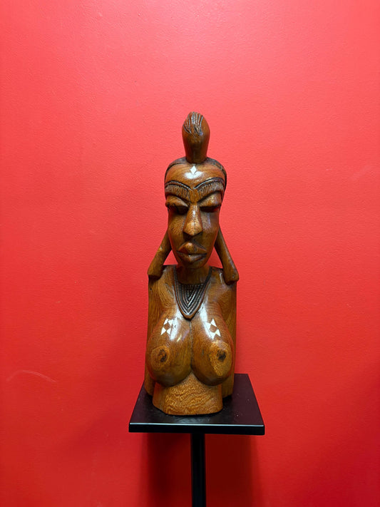 Stunning antique Moroccan 21 inch tall bust of a woman  wonderful detail and very heavy  wow