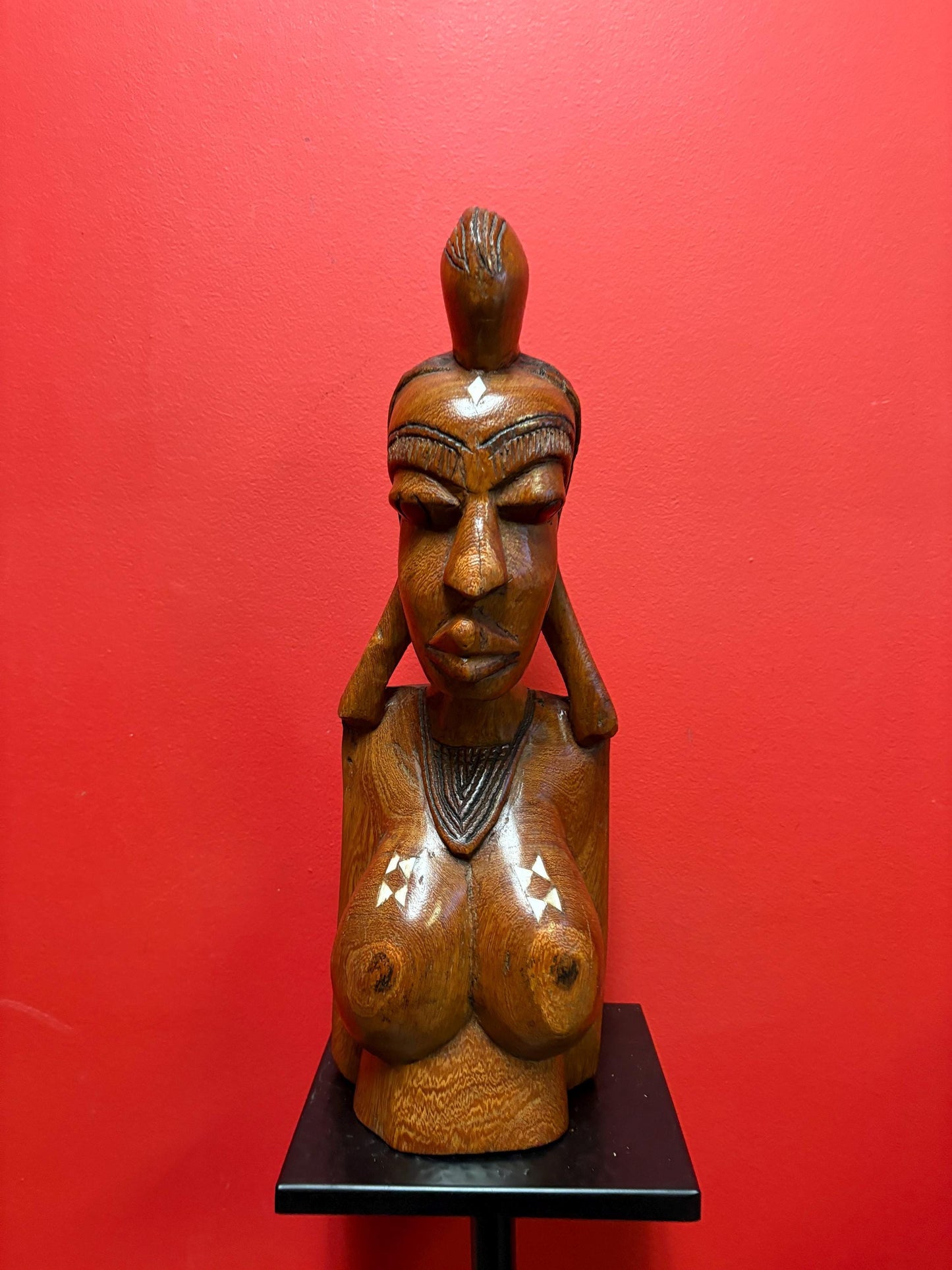 Stunning antique Moroccan 21 inch tall bust of a woman wonderful detail and very heavy wow