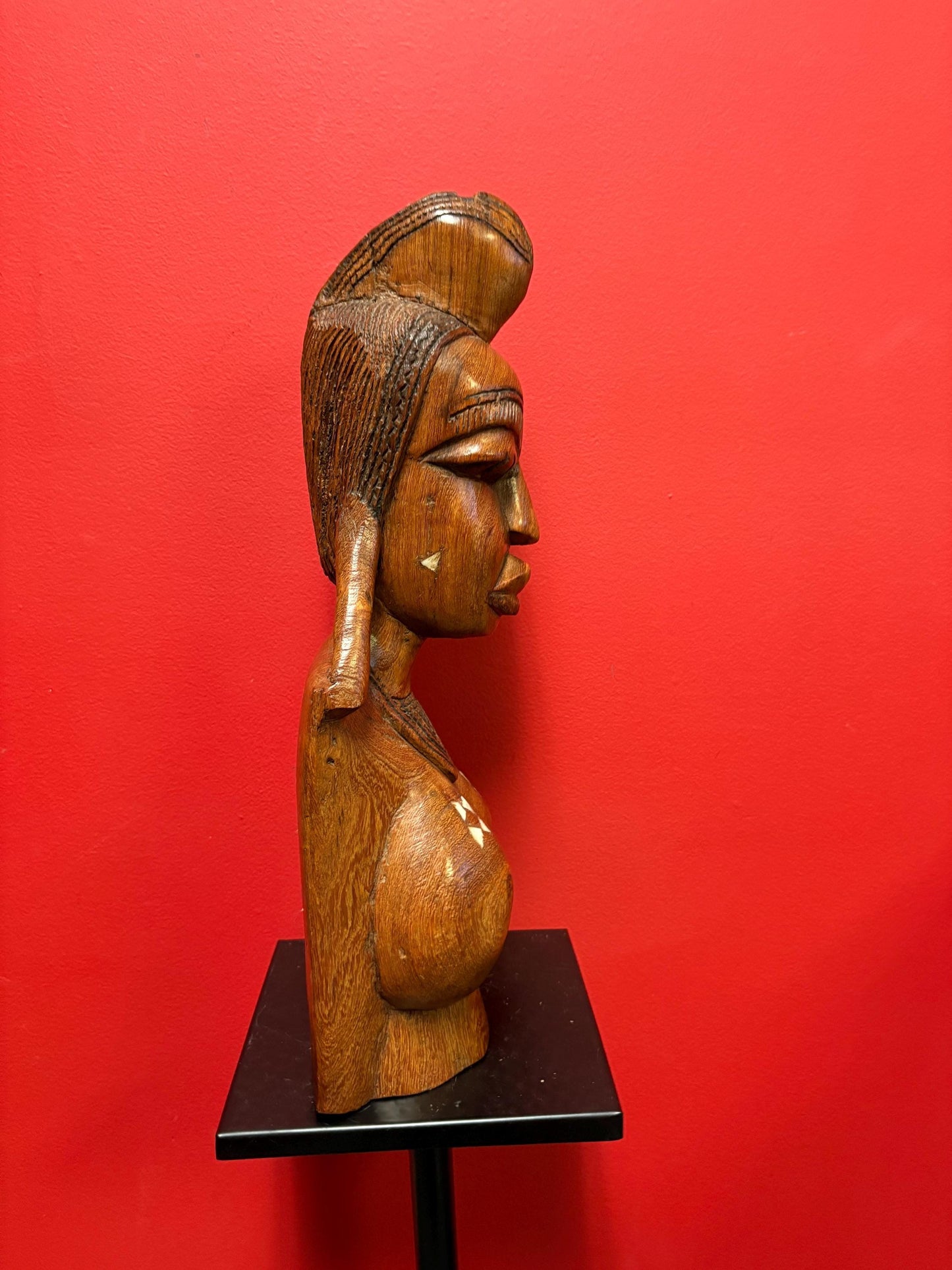 Stunning antique Moroccan 21 inch tall bust of a woman wonderful detail and very heavy wow