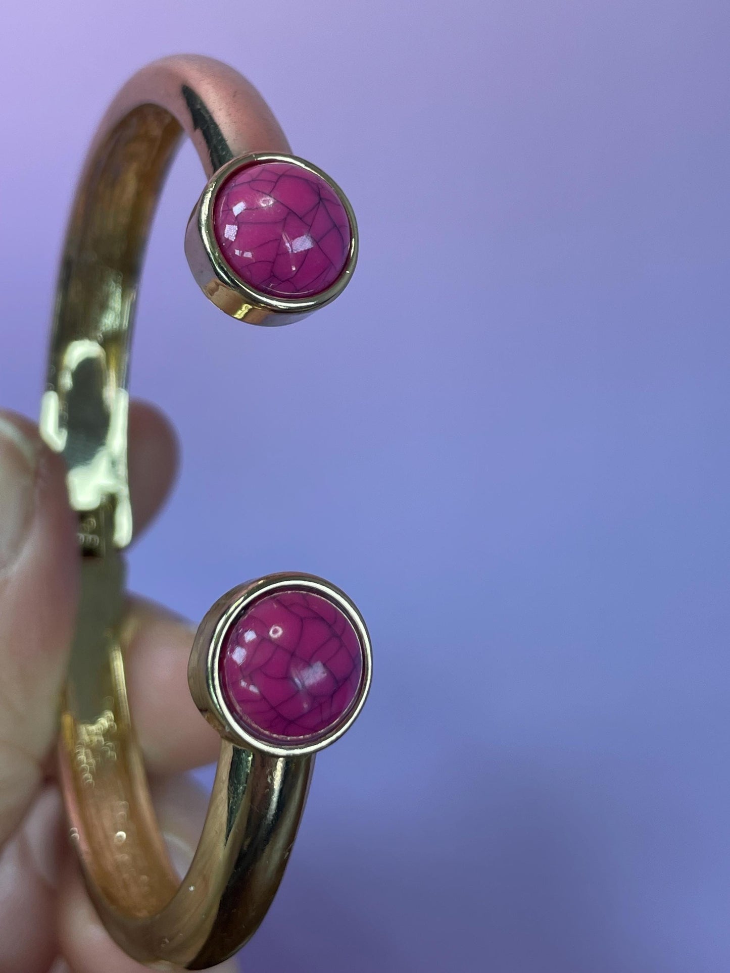 Gold-Tone Spring Hinge Cuff Bracelet