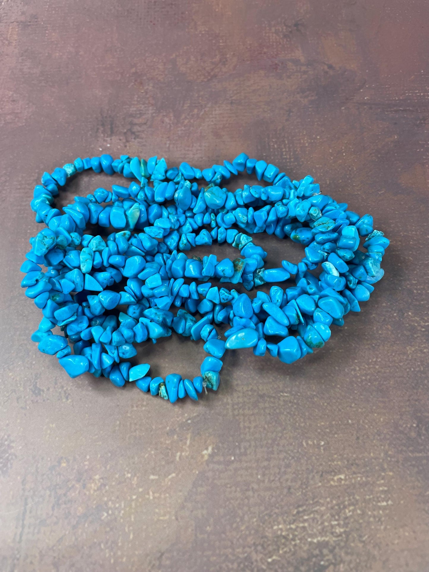 Long Necklace Strand of Turquoise Beads No Clasp