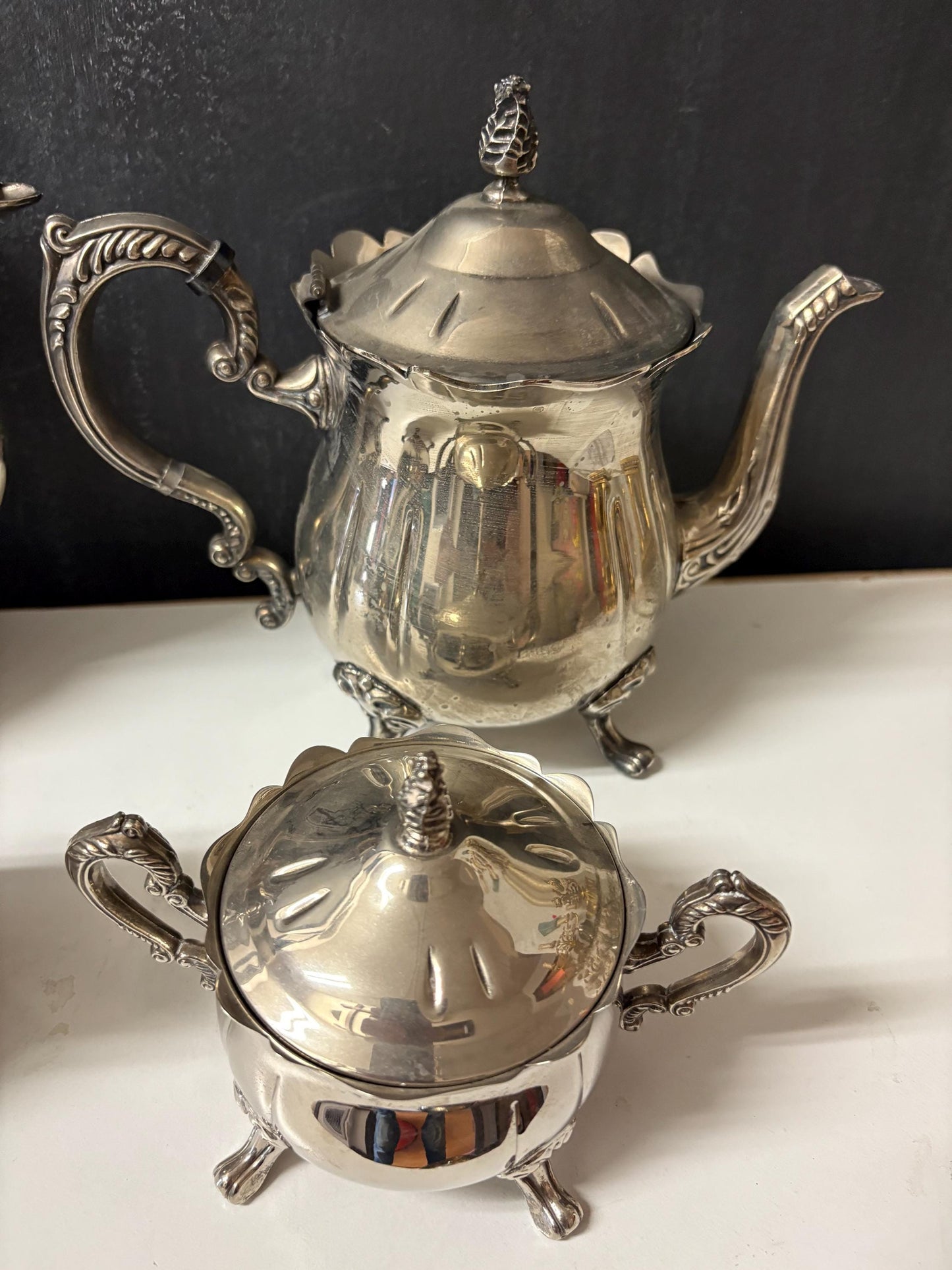 Lovely English silver plated four piece coffee and tea service see photos needs a quick polish great value