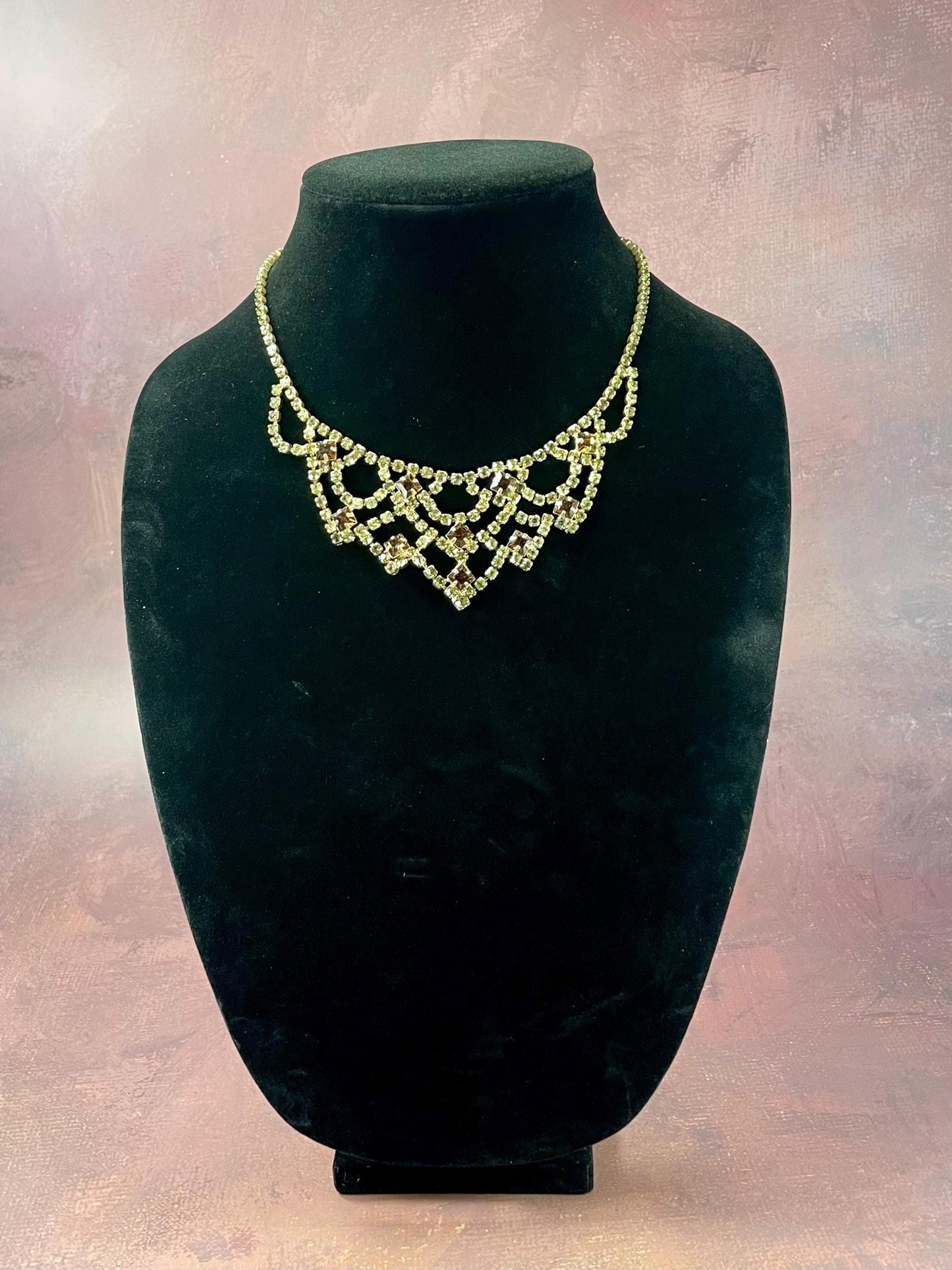 Stunning Rhinestone Chandelier Necklace