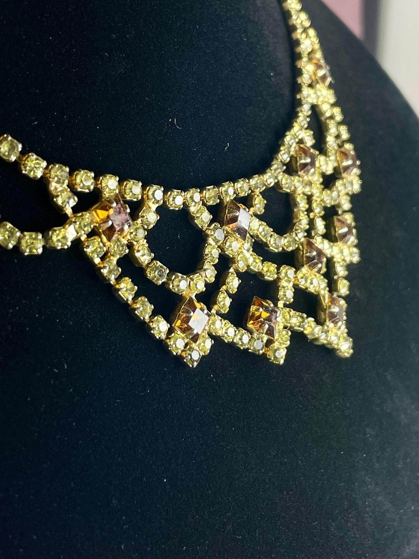 Stunning Rhinestone Chandelier Necklace