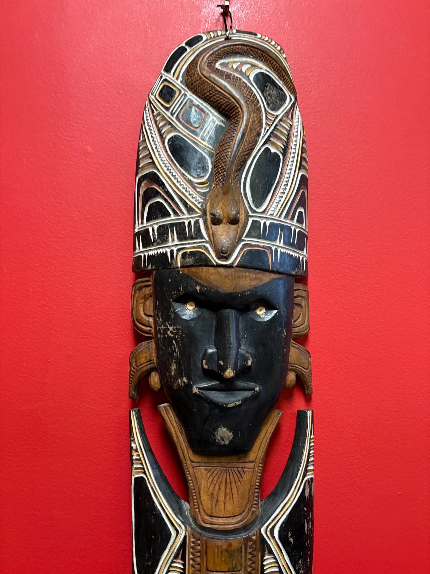 Stunning older African mask 27 x 8 inches great imagery- nice quality and detail wow