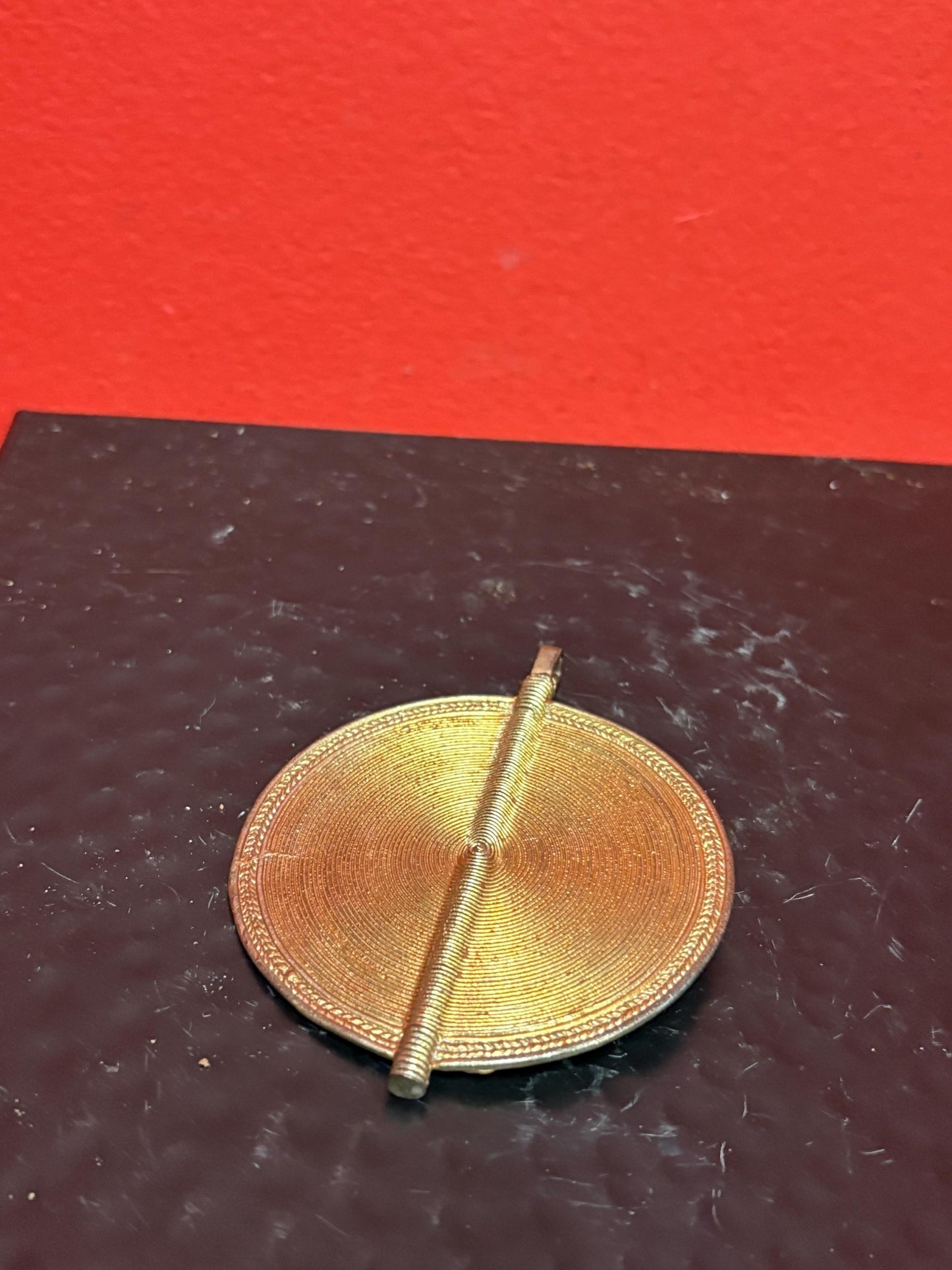 Lovely 3 inch bronze African medallion pendant - B