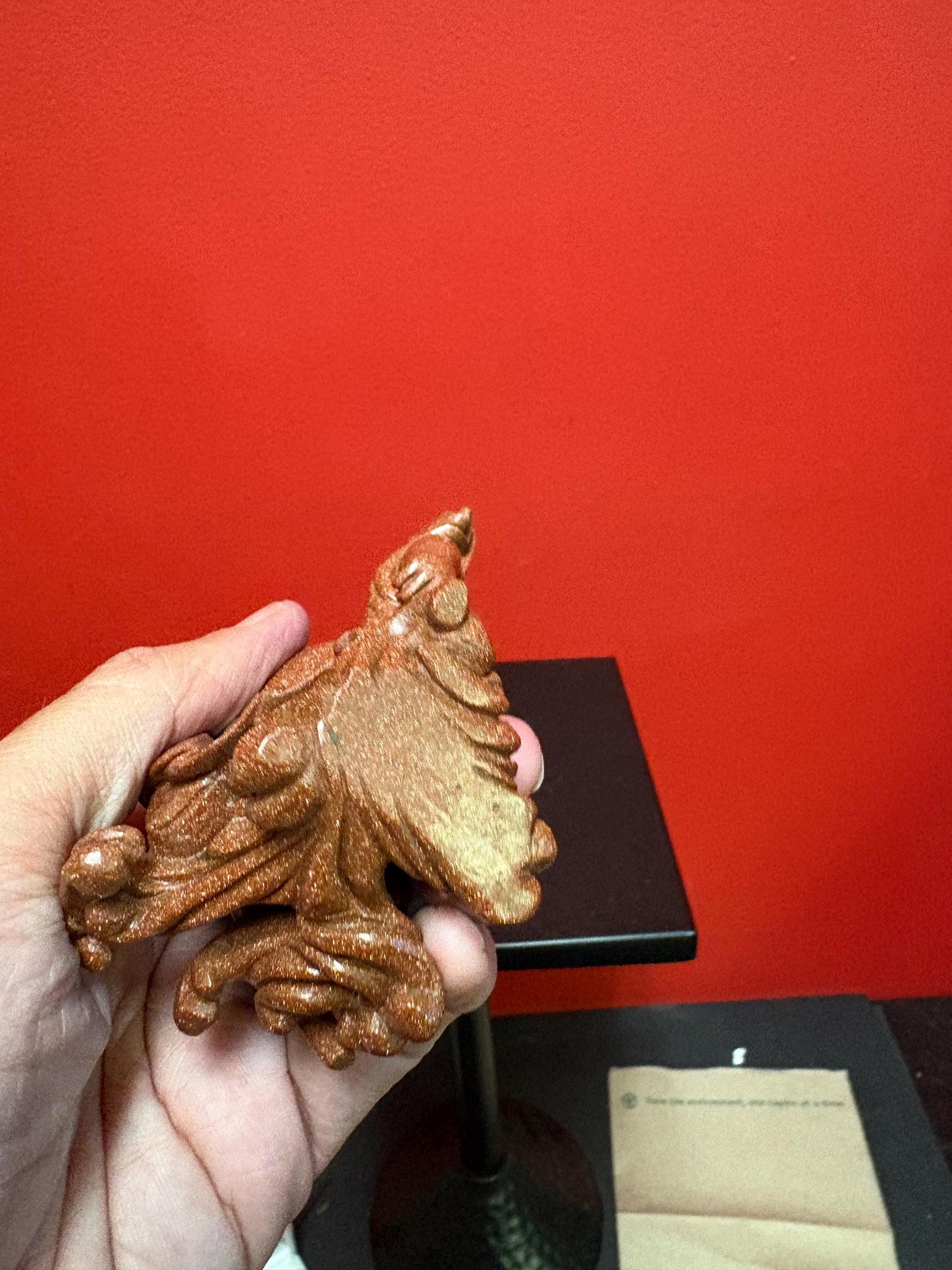 Beautiful antique 4 inch Chinese gold stone figure of a warrior great condition and very unusual estate piece