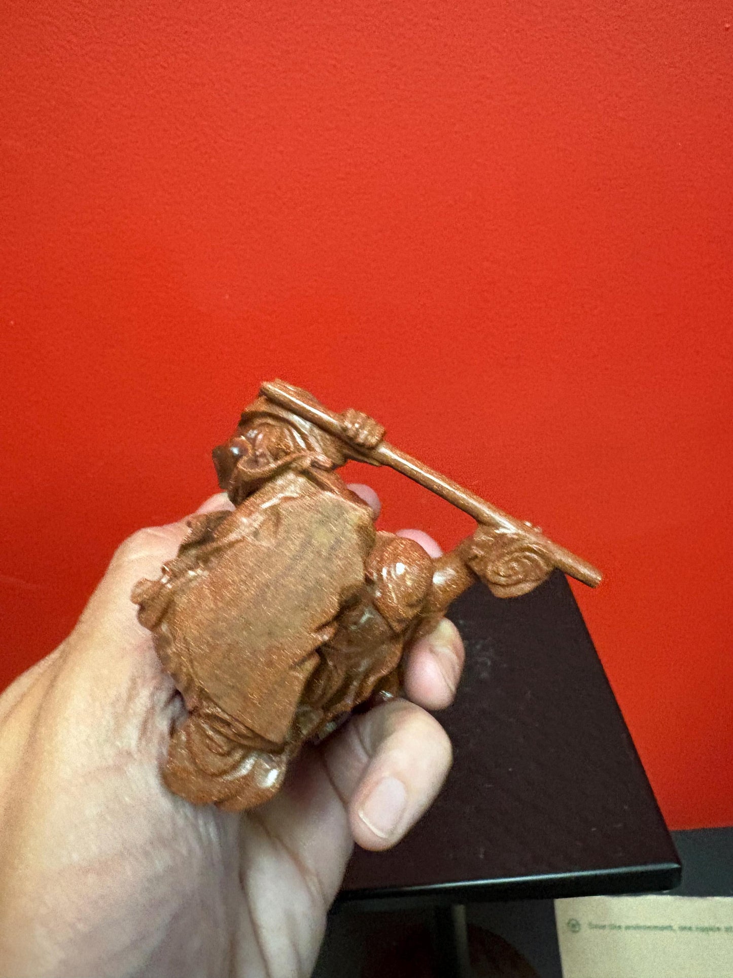 Beautiful antique 5 inch Chinese gold stone figure of a warrior great condition and very unusual estate piece