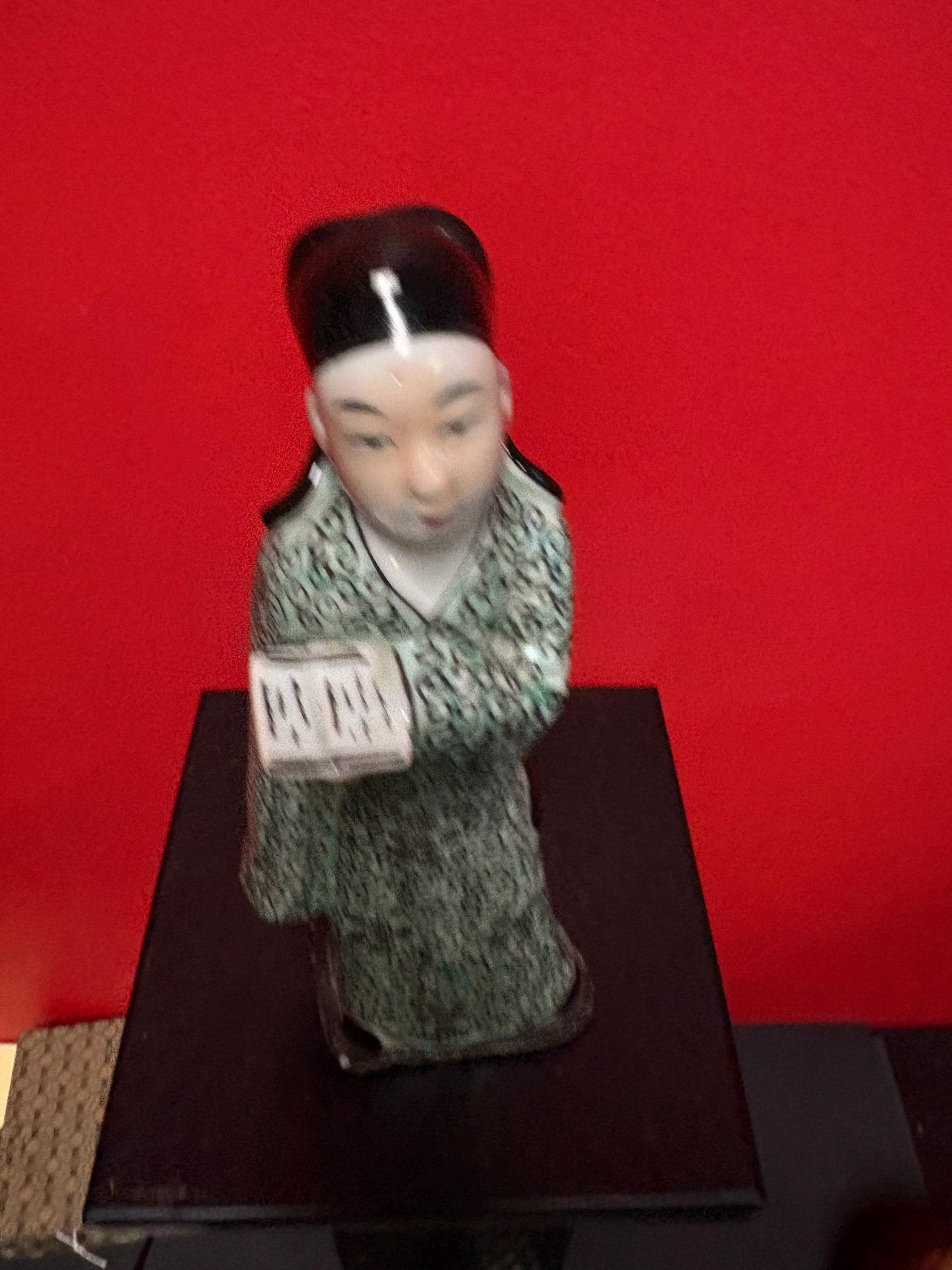Very cool 10 inch Chinese porcelain statue great polychrome colours