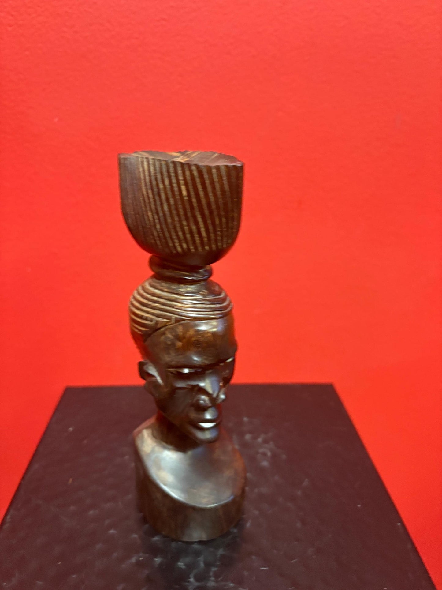 Beautiful ironwood African statue of a man heavy and nice quality 6 inches high