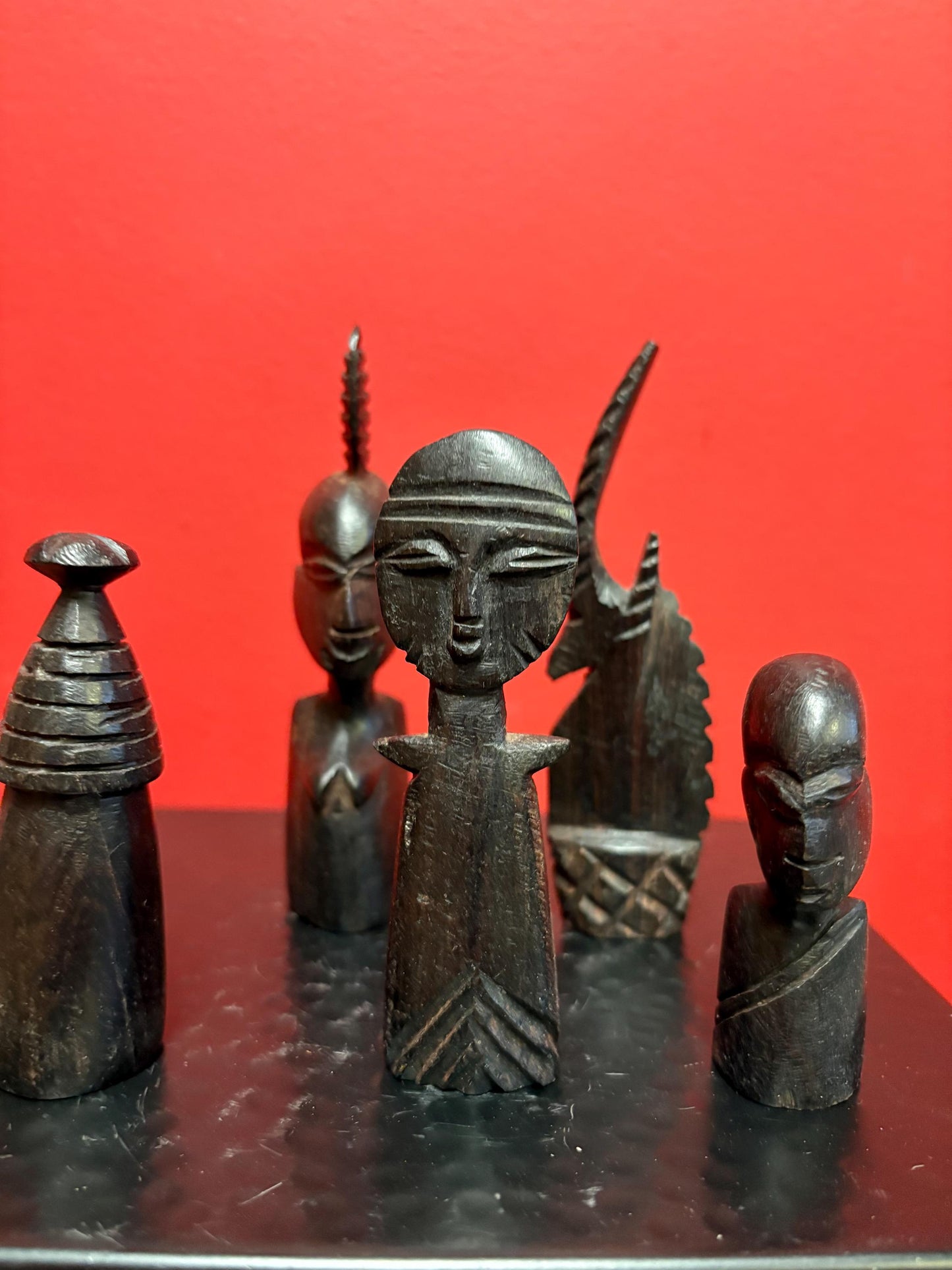 Lovely lot of older African Ebony wood statues 3 to 5 inches price for all great for resale or gifts - number 3