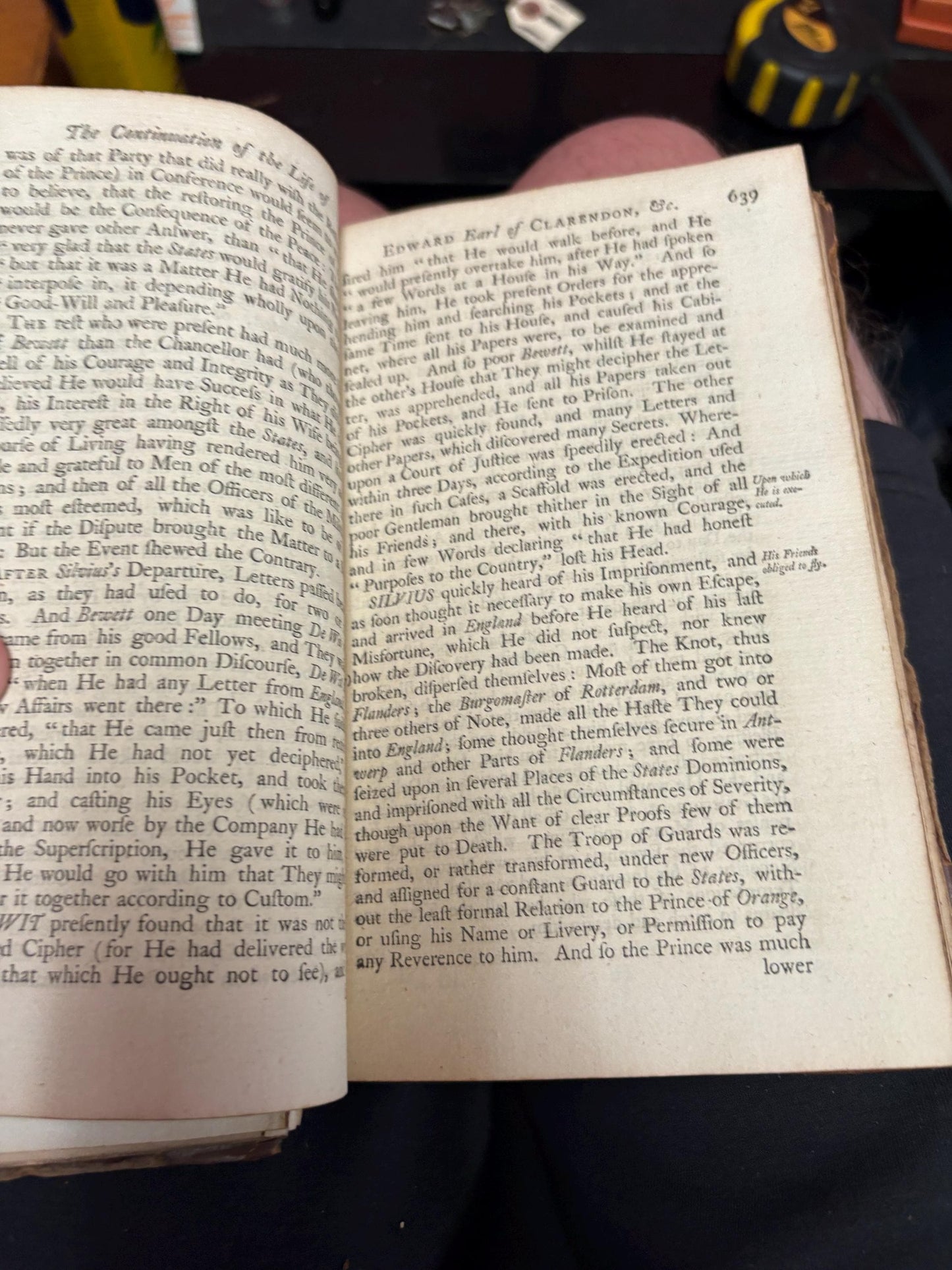 Beautiful late 17th century copy of life of CLARENDON covers detached great display