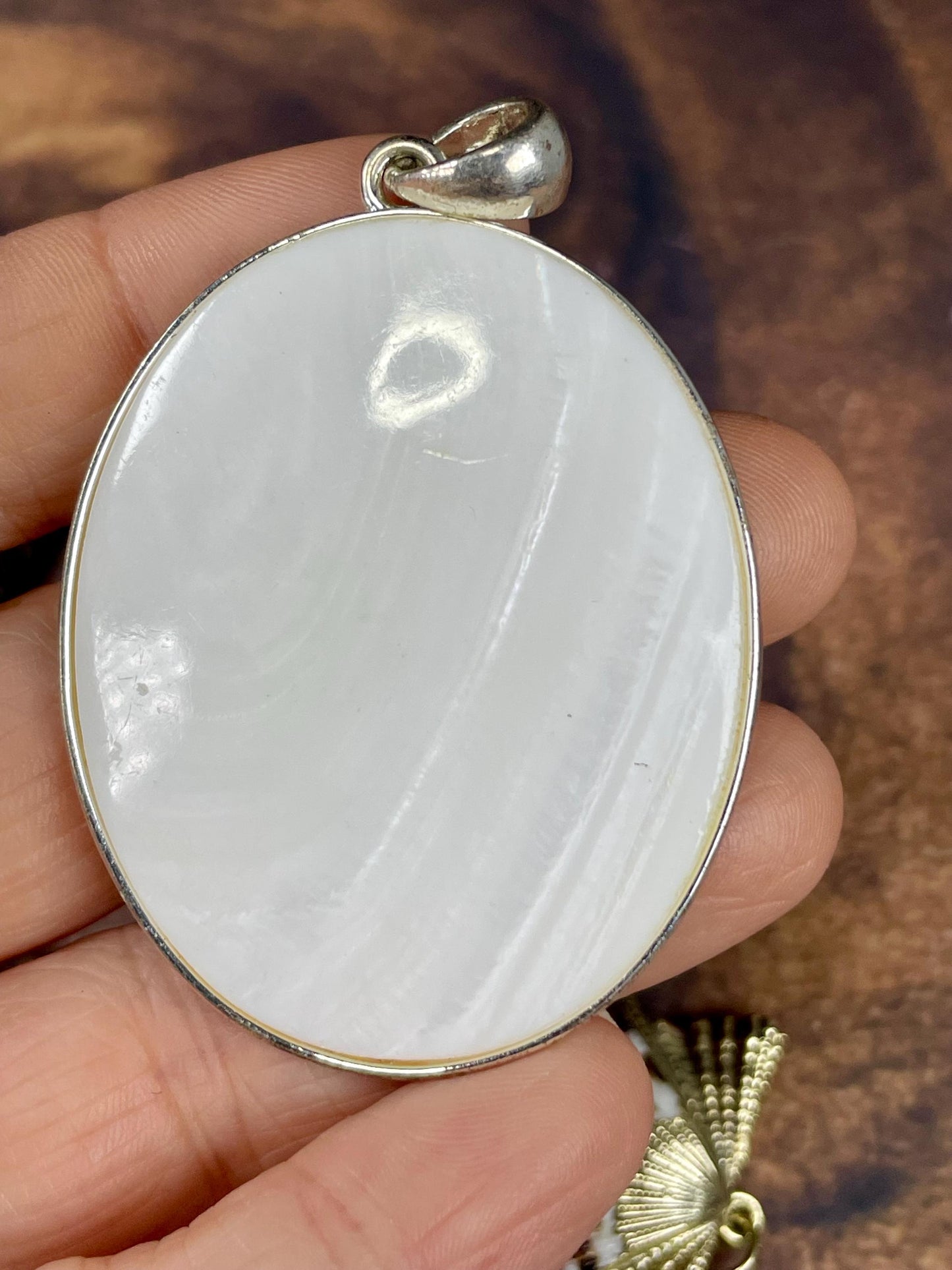 Mixed 7 Pendant Lot  Stone, Shell, Metal and Glass Accents