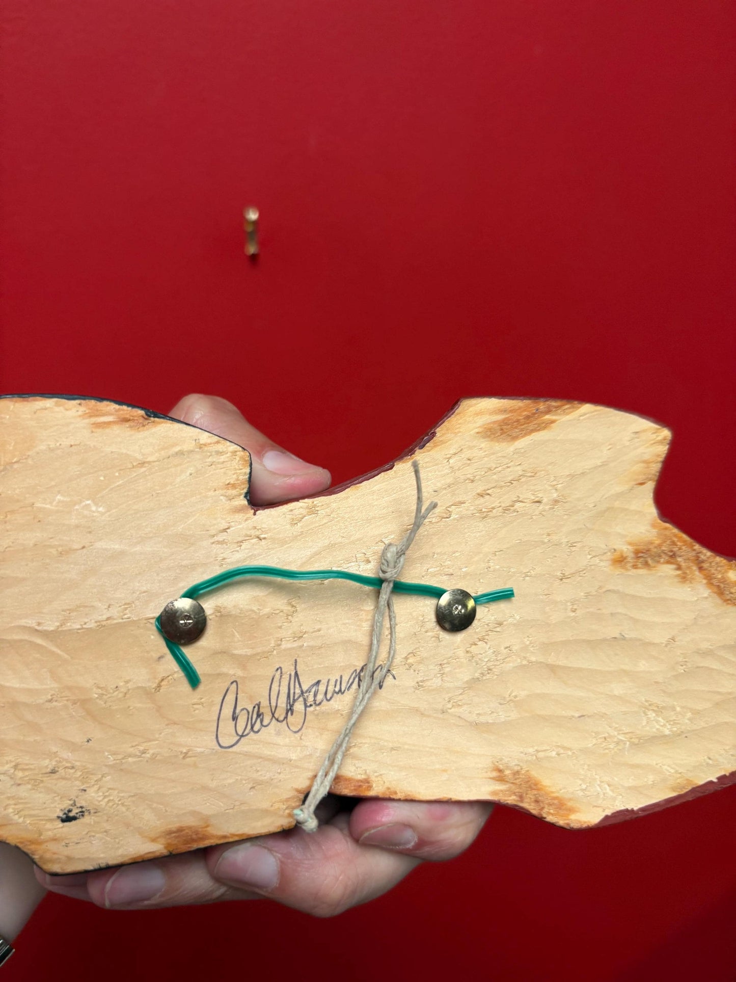 High-quality 15 x 4 indigenous first nations Pacific Northwest Coast signed double salmon plaque cedar beauty  great gft  -RS