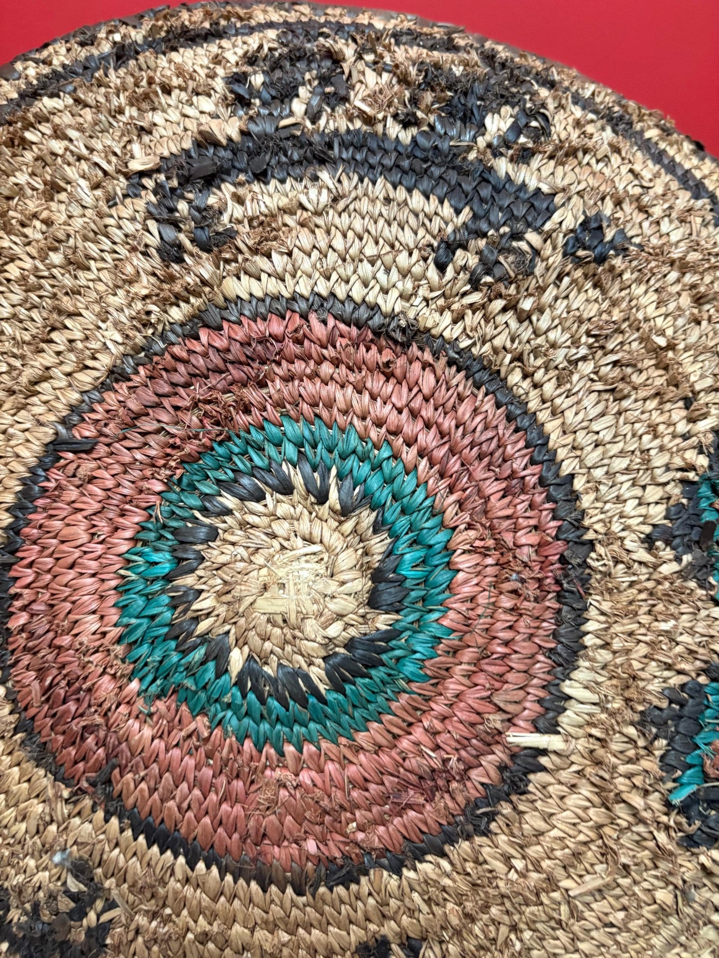 Very rare antique Navajo weaved basket bowl in amazing condition great imagery 12 inches across