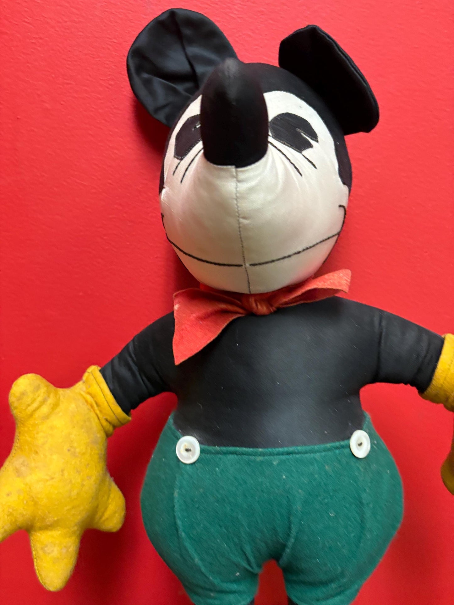 Stunning rare museum quality antique Mickey Mouse doll in almost perfect condition 21 x 13 wide - 1930s