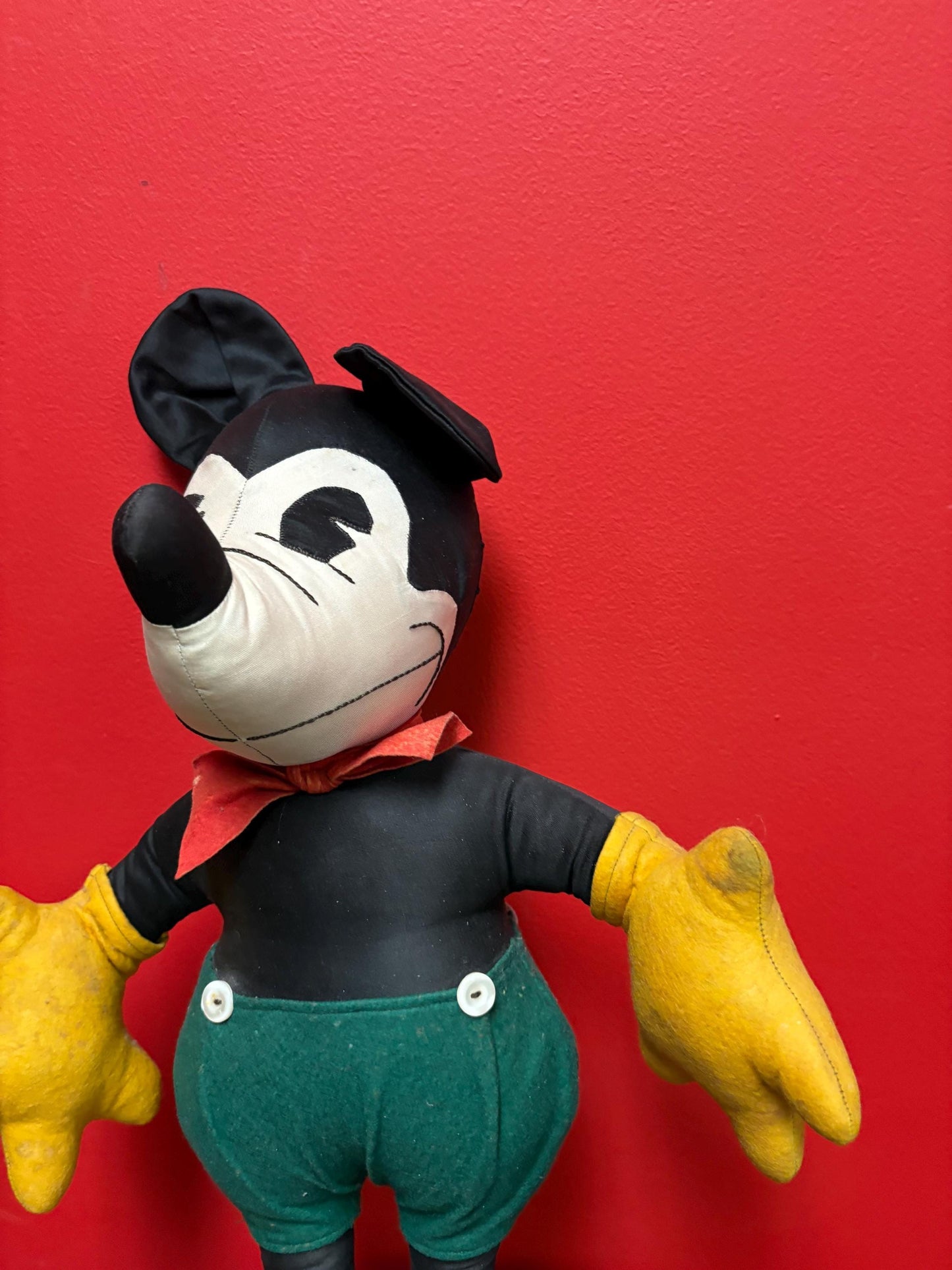Stunning rare museum quality antique Mickey Mouse doll in almost perfect condition 21 x 13 wide - 1930s