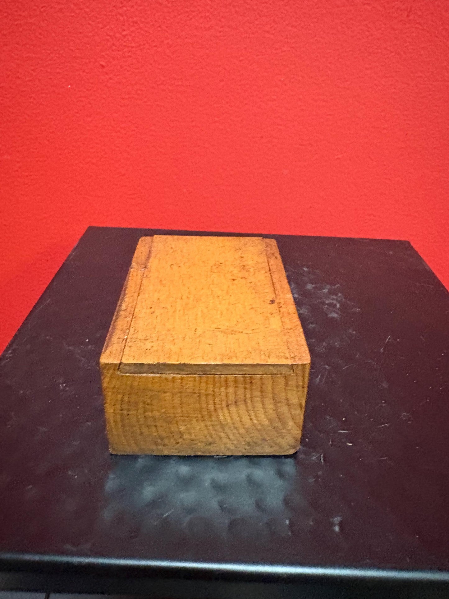 Very cool antique Piggy bank box with brass pig and original key so unusual and amazing box is 3 x 2 x 2 high