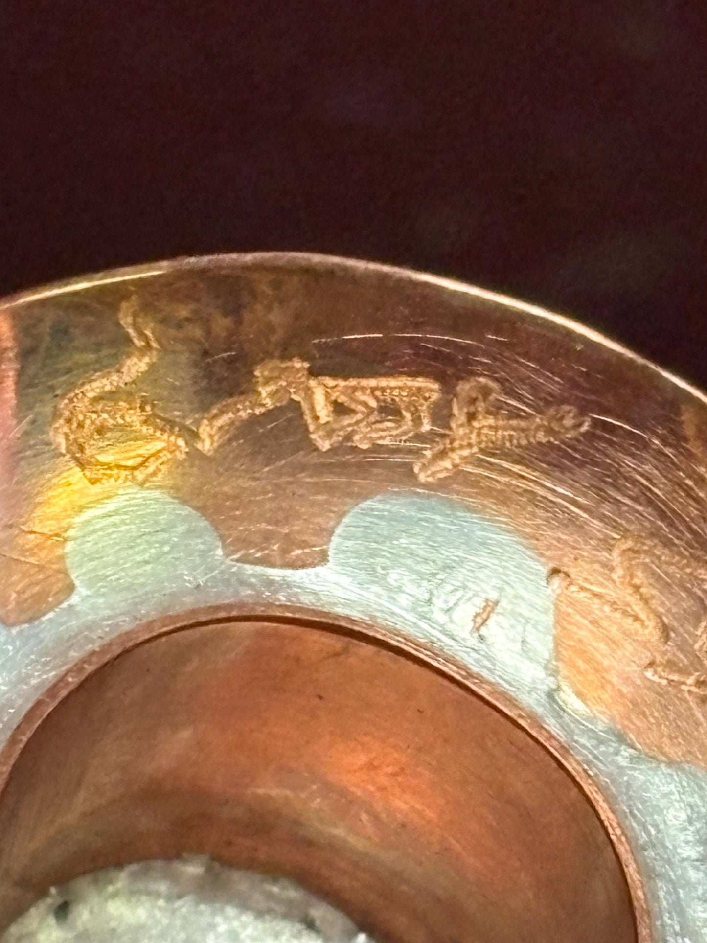 Beautiful Unusual indigenous first nations, pacific West Coast signed copper pendant in shape of a hat  1.5 inch wide by 1 inch high - wow