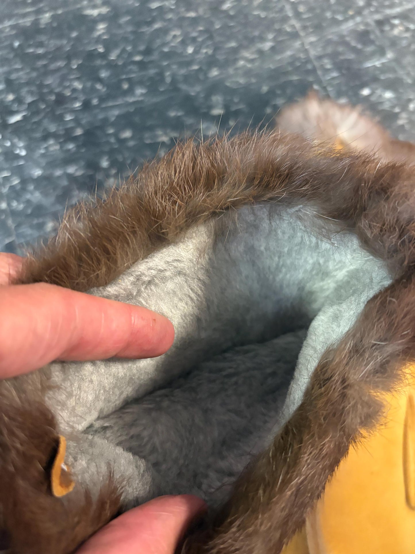 Beautiful old 13 inch long, beaded leather and fur indigenous First Nations pacific north West Coast gloves amazing condition