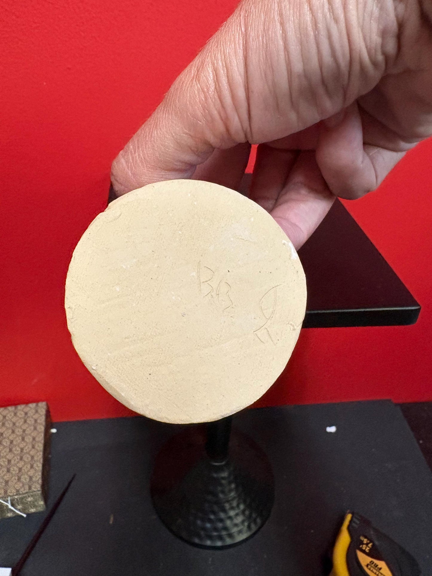 Beautiful Canadian indigenous Inuit signed clay statue of Eskimo and Inukshuk handmade  approx 3  high  perfect condition  great gift