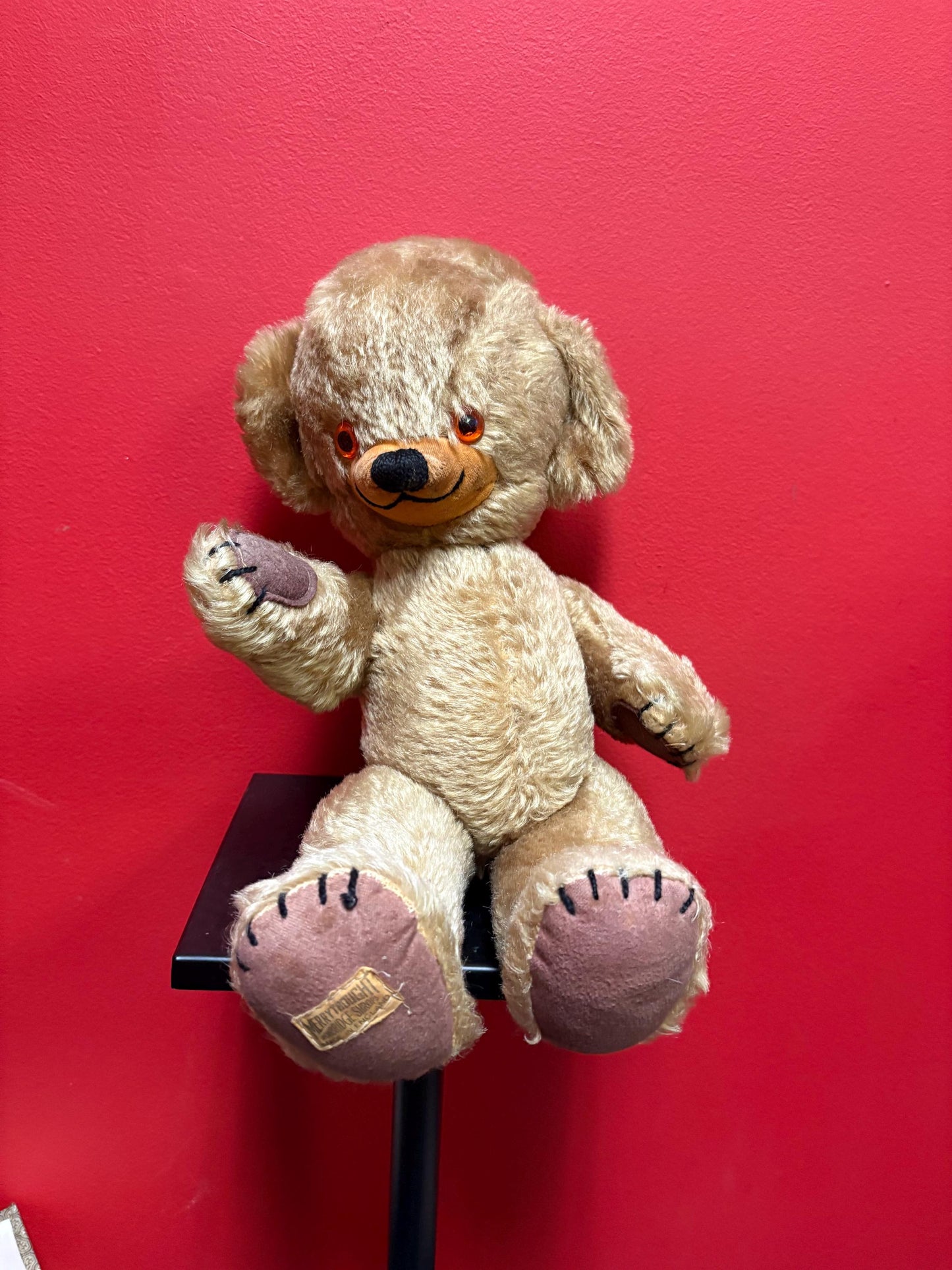 Beautiful antique Merry thought English teddy bear in great condition approximately 18 inches long wow great value and great gift