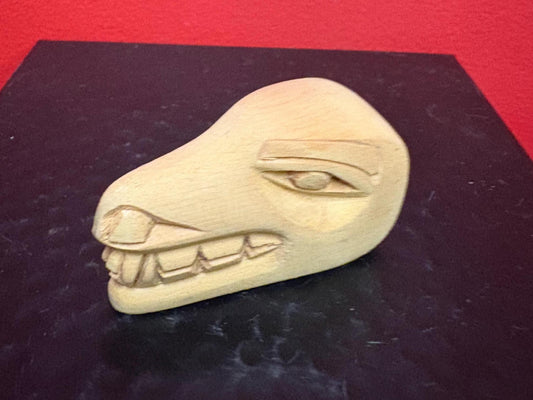 Beautiful indigenous first Nations pacific West Coast 3 inch long cedar thunderbird  statue   miniature feast bowl  wow  signed