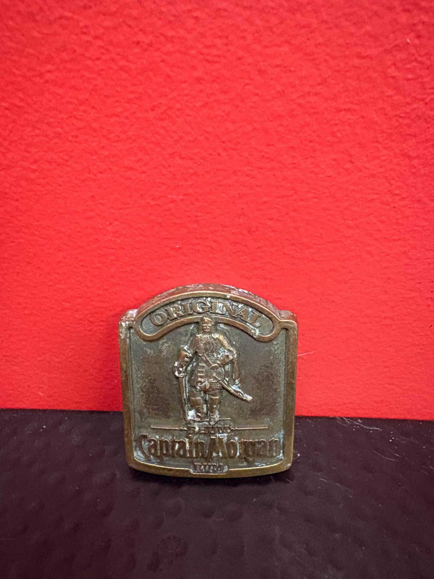Lovely old captain Morgan belt buckle 3 x 2 inches