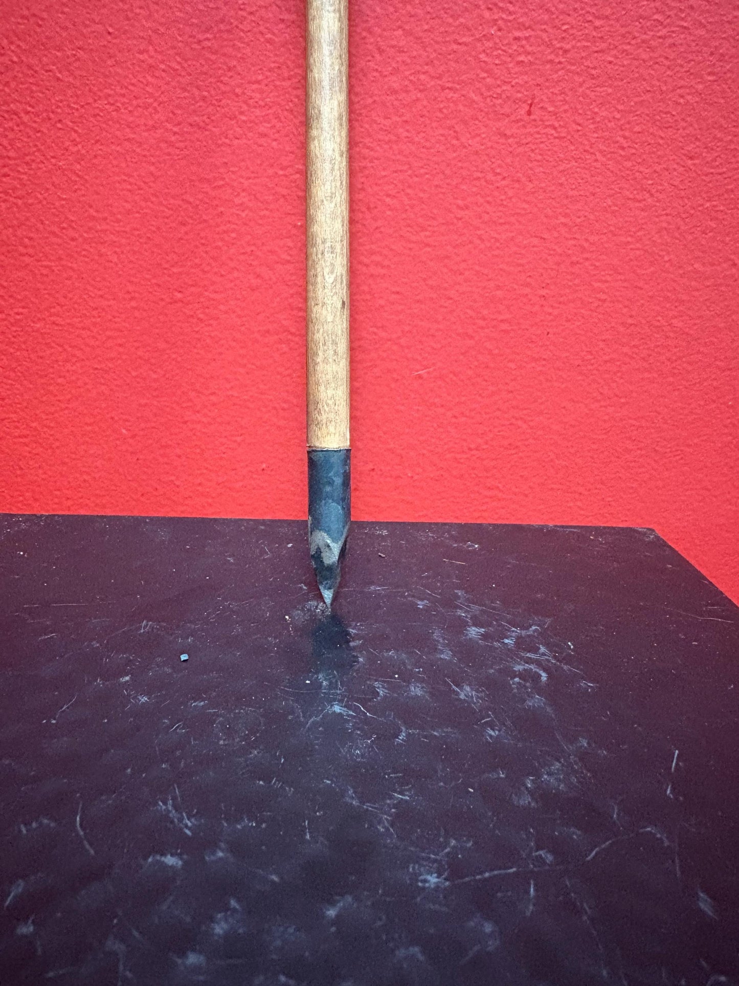Beautiful small model  antique indigenous first nations wood leather and metal spear  unique and fabulous