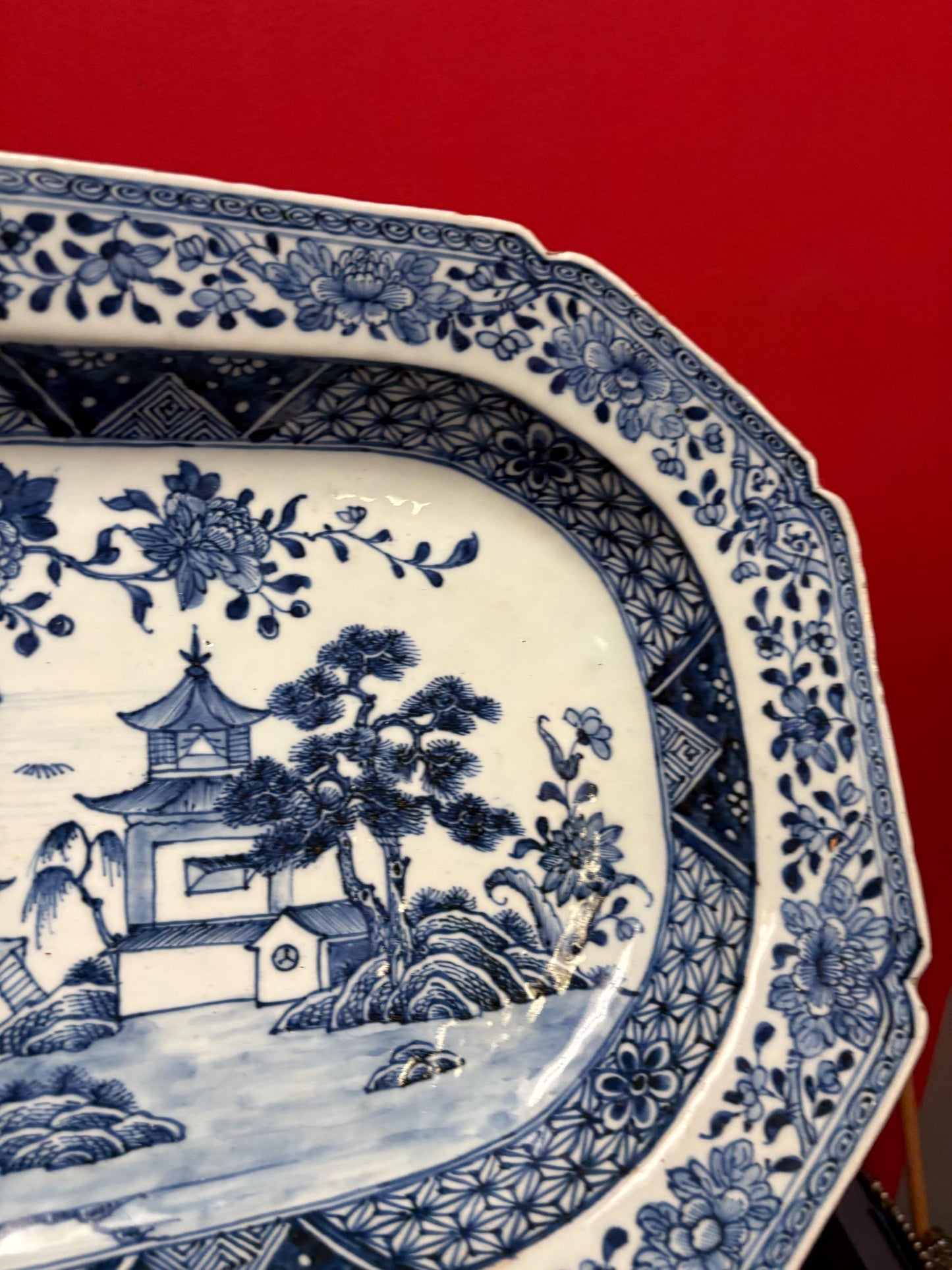Stunning antique Chinese 14.5 x 11 wide - approximately 18 century with one chip lovely decor