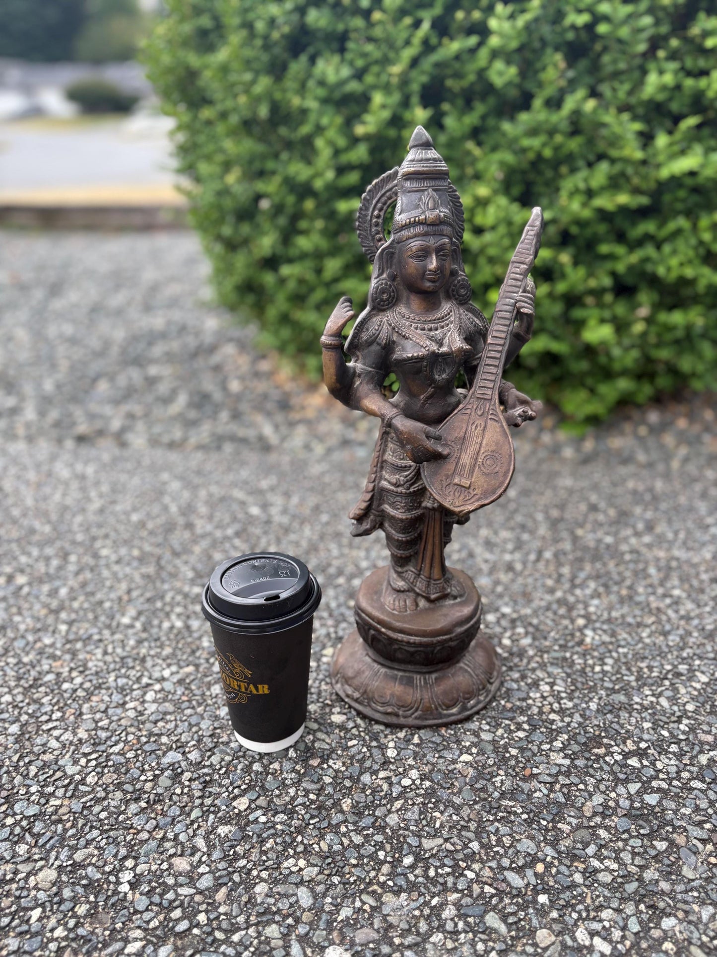 Stunning 19th century Southeast Asian SARASWATI Statue - Wonderful patina - 19 inches tall - great detail perfect gift - RS