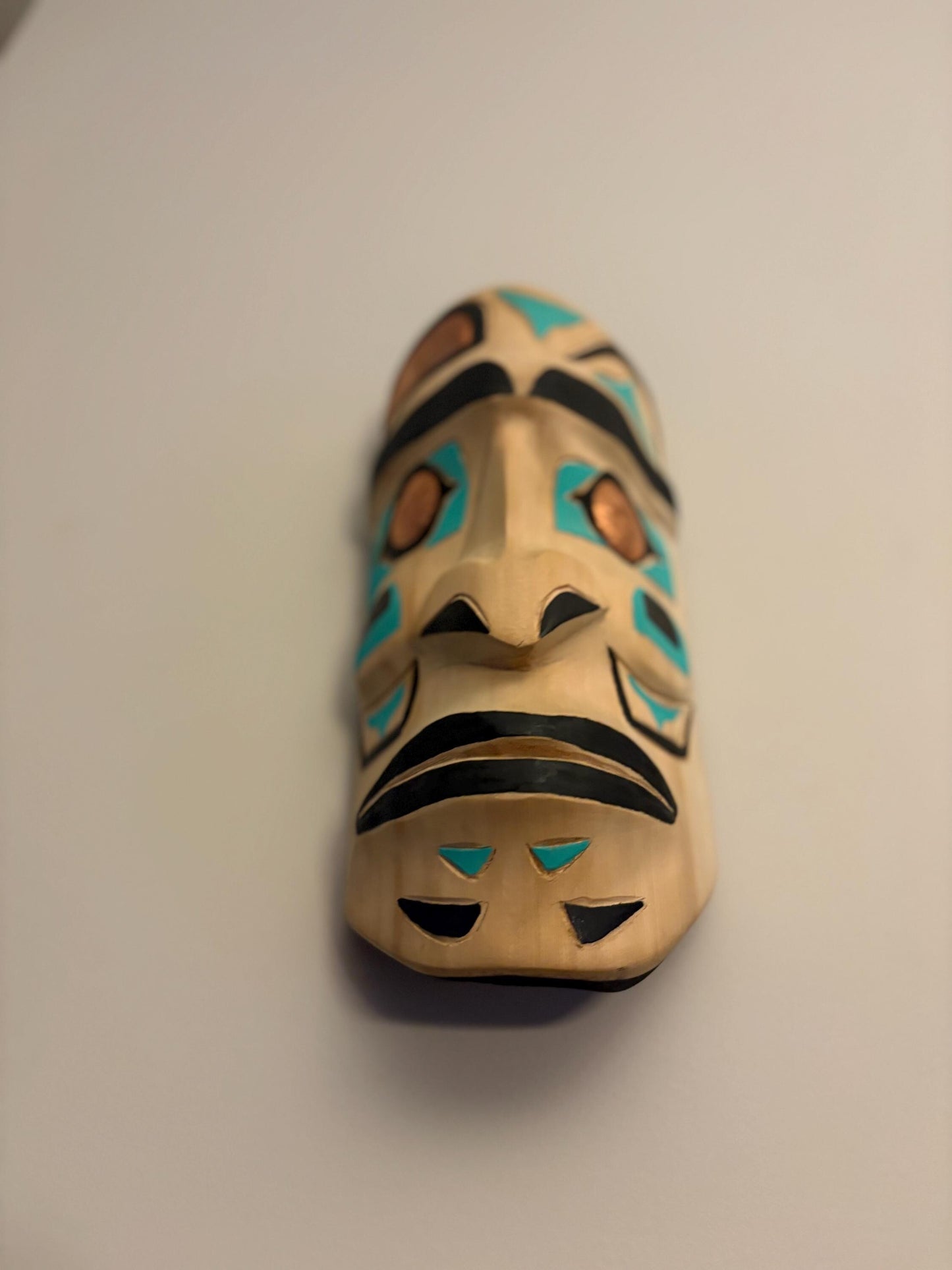 Stunning 12 inch Brad Joseph Junior indigenous native pacific north Northwest Coast mask Great detail fabulous colours wild man - RS