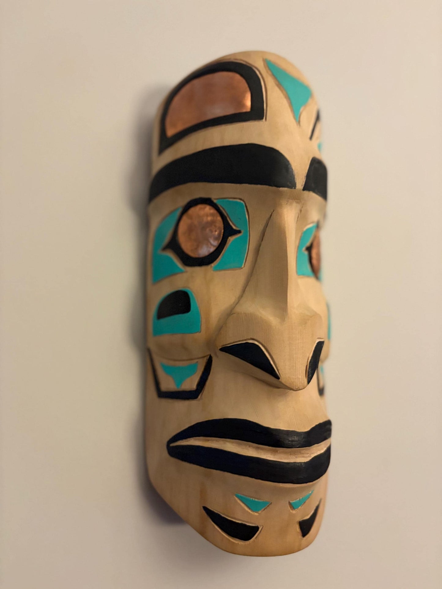 Stunning 12 inch Brad Joseph Junior indigenous native pacific north Northwest Coast mask Great detail fabulous colours wild man - RS