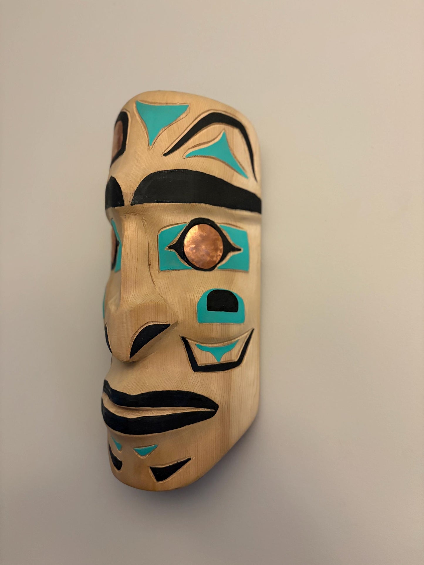 Stunning 12 inch Brad Joseph Junior indigenous native pacific north Northwest Coast mask Great detail fabulous colours wild man - RS