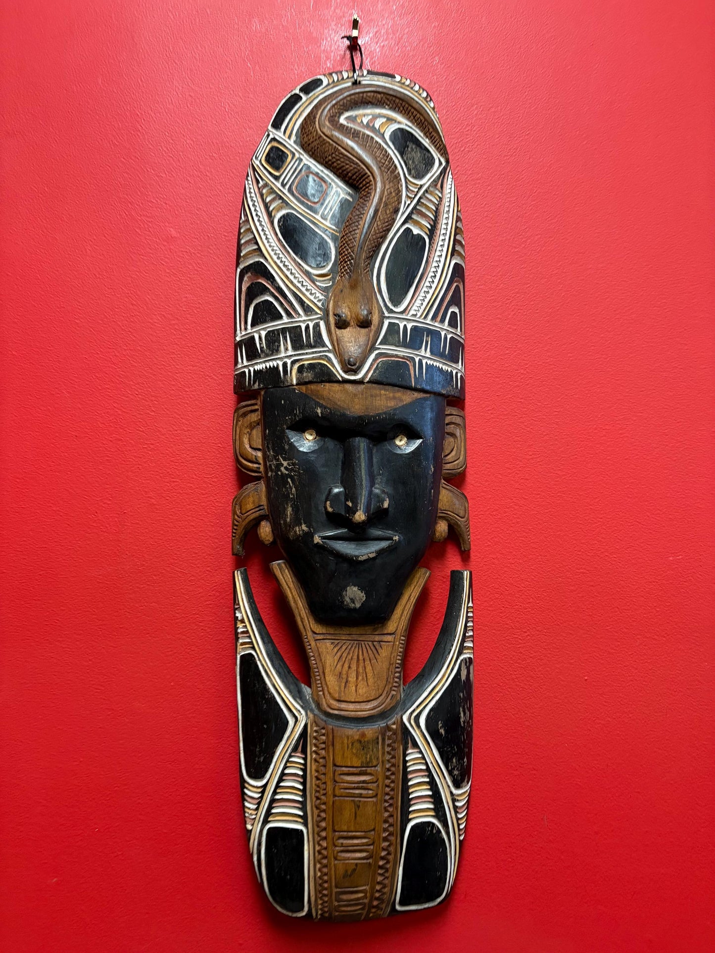 Stunning older African mask 27 x 8 inches great imagery- nice quality and detail wow