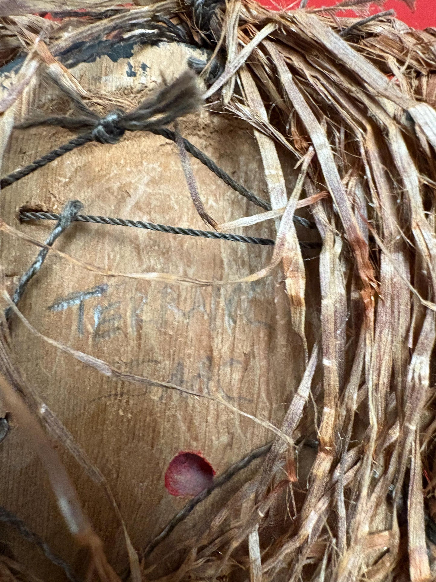 Beautiful 8 x 4 wide with cedar hair indigenous first nations pacific West Coast signed mask wow  great colours