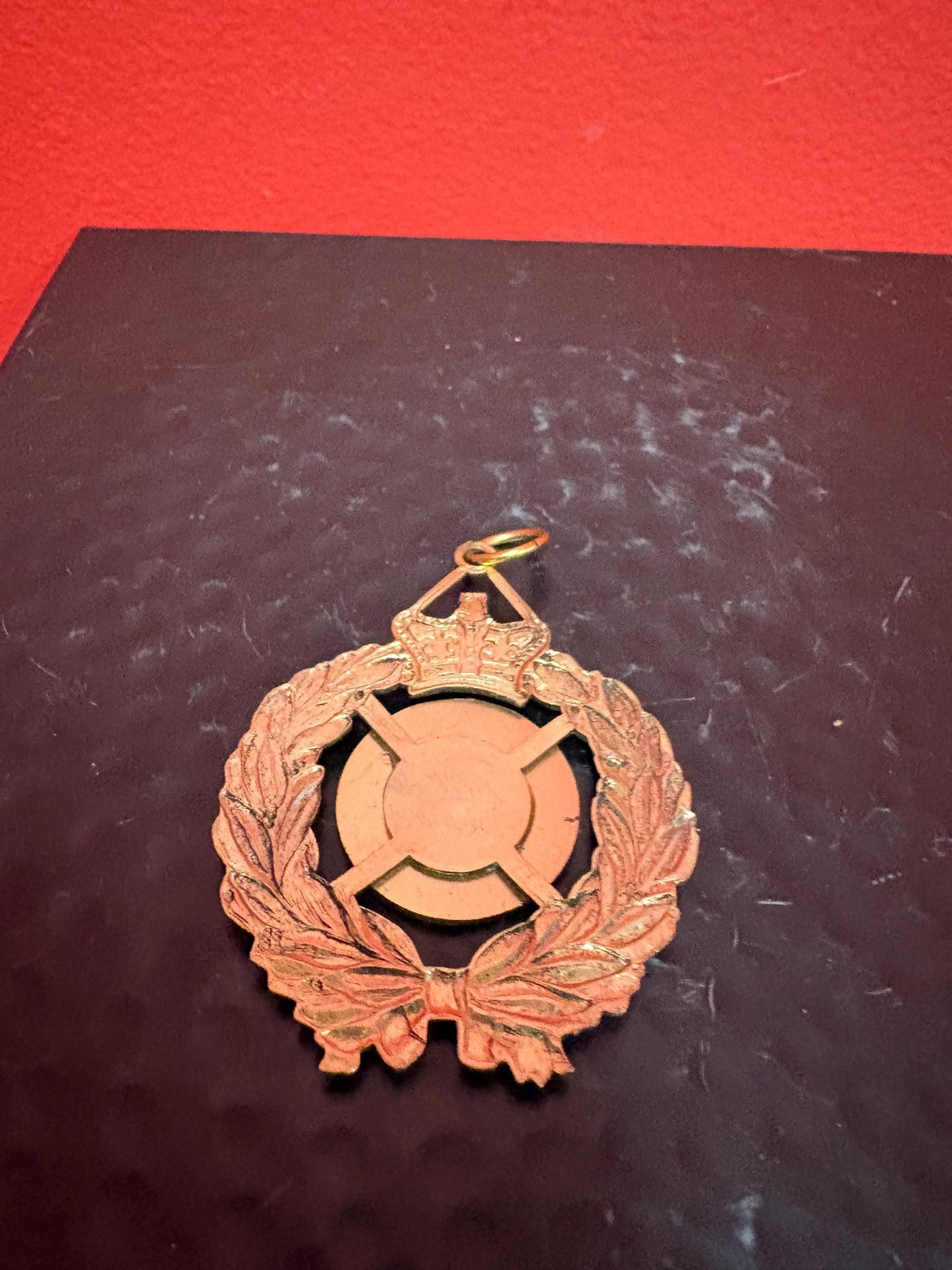 Lovely 3 inch long vintage metal swimming medal great gift