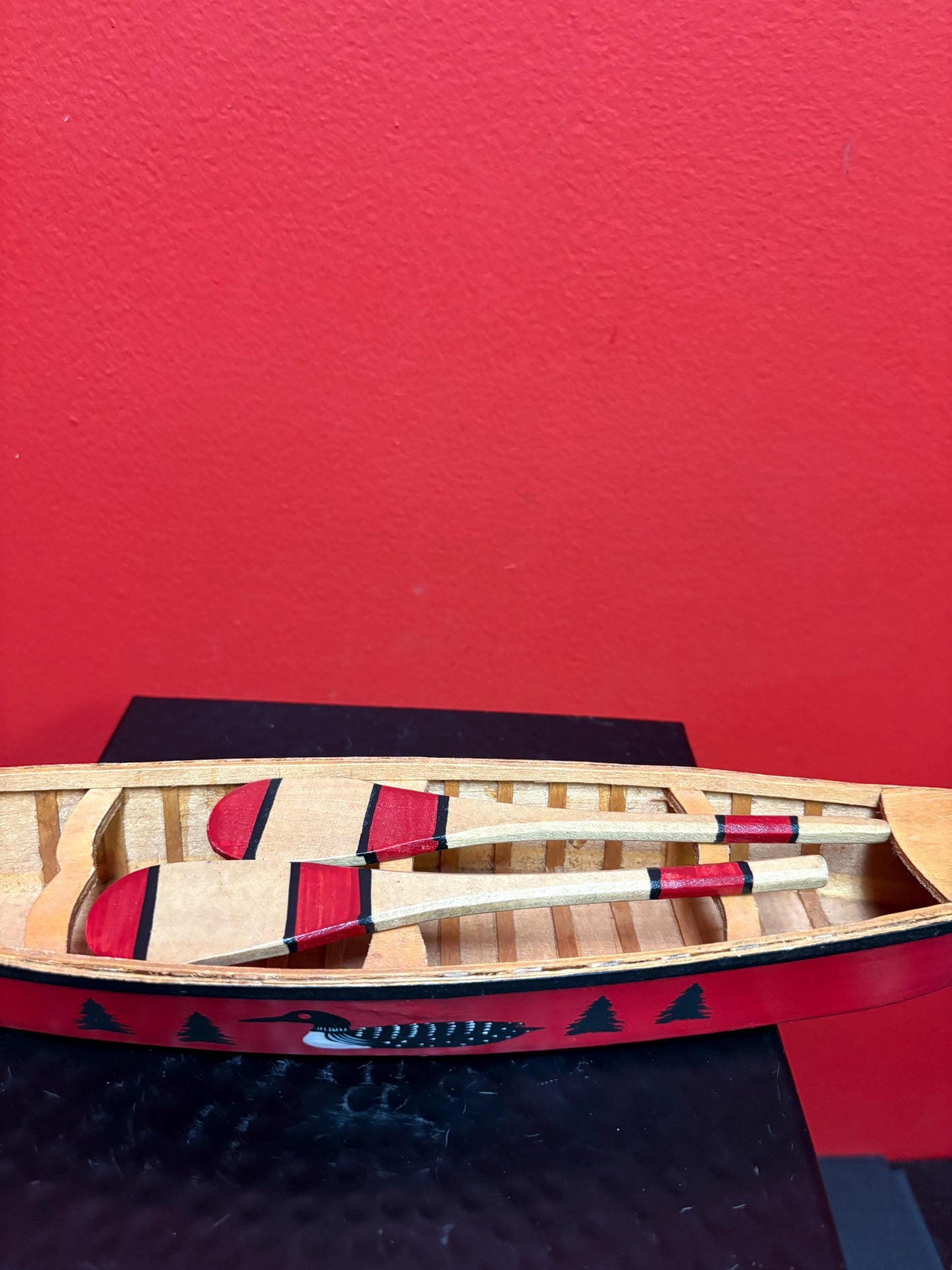 Indigenous first nations Canadian canoe with paddles  15 x 3 x 2 inches high - cool gift