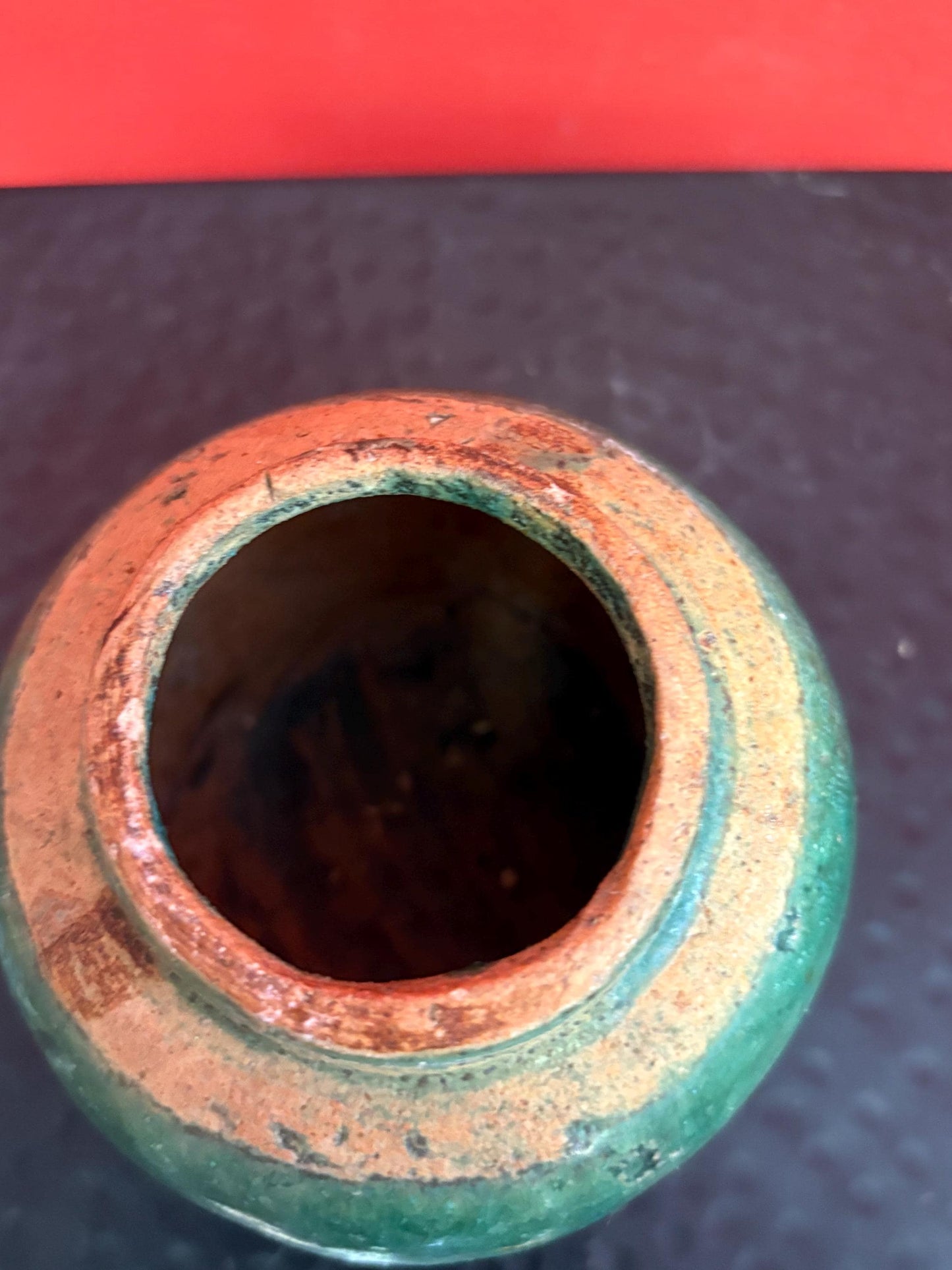 Early ancient Chinese pot with amazing glaze - 4 inches tall good antique condition. See photos.