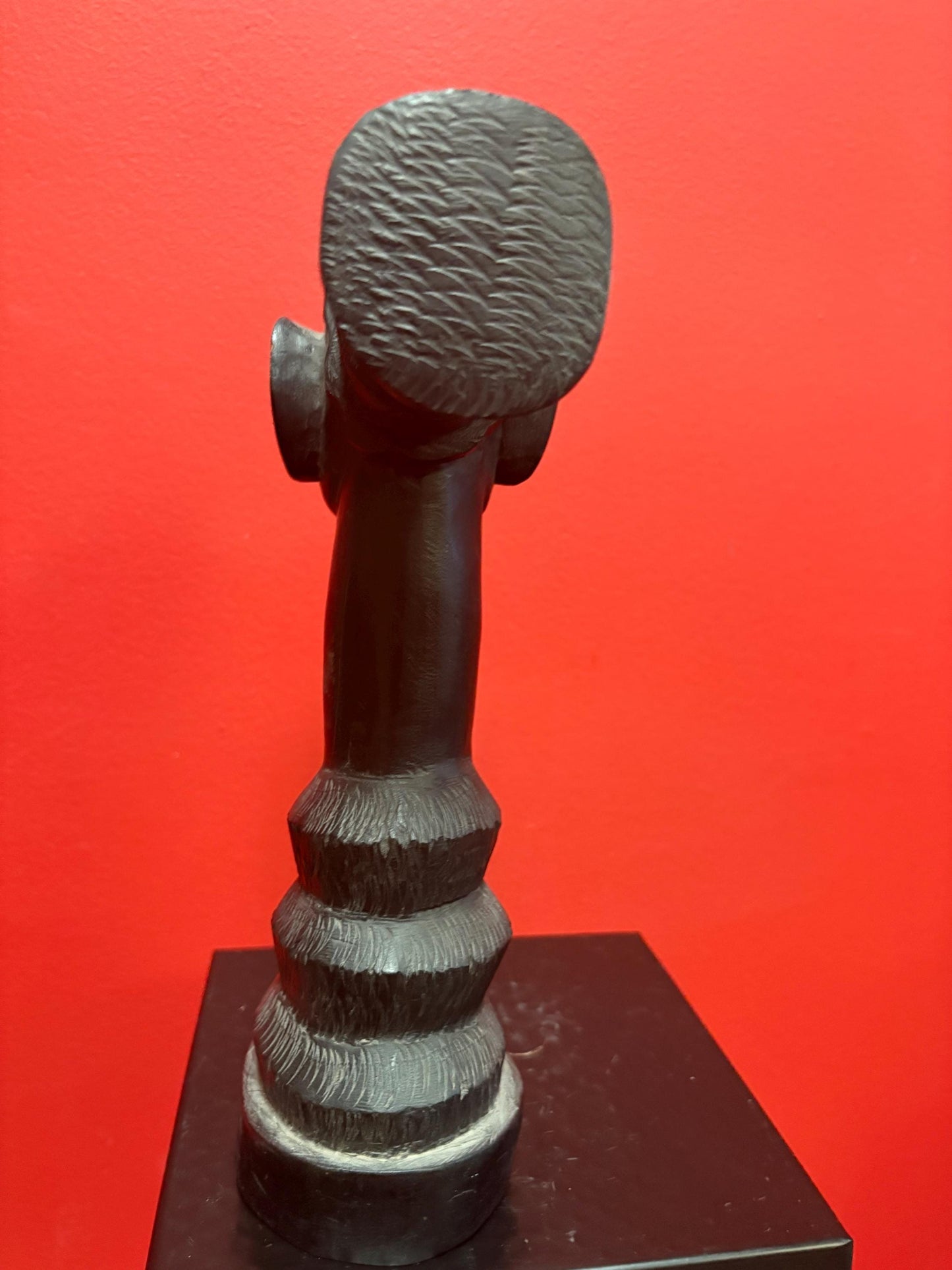 Wonderful African antique 10 inch tall statue of a face with elongated neck unusual and heavy great gift