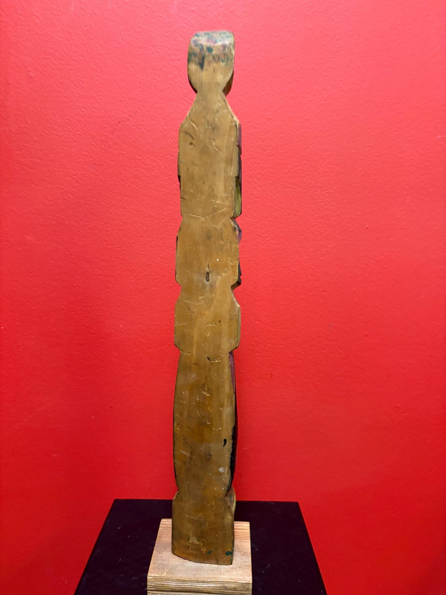 Stunning Museum quality 16 inch tall unsigned 1920s polychrome totem pole indigenous first nation Pacific Northwest Coast- small damage