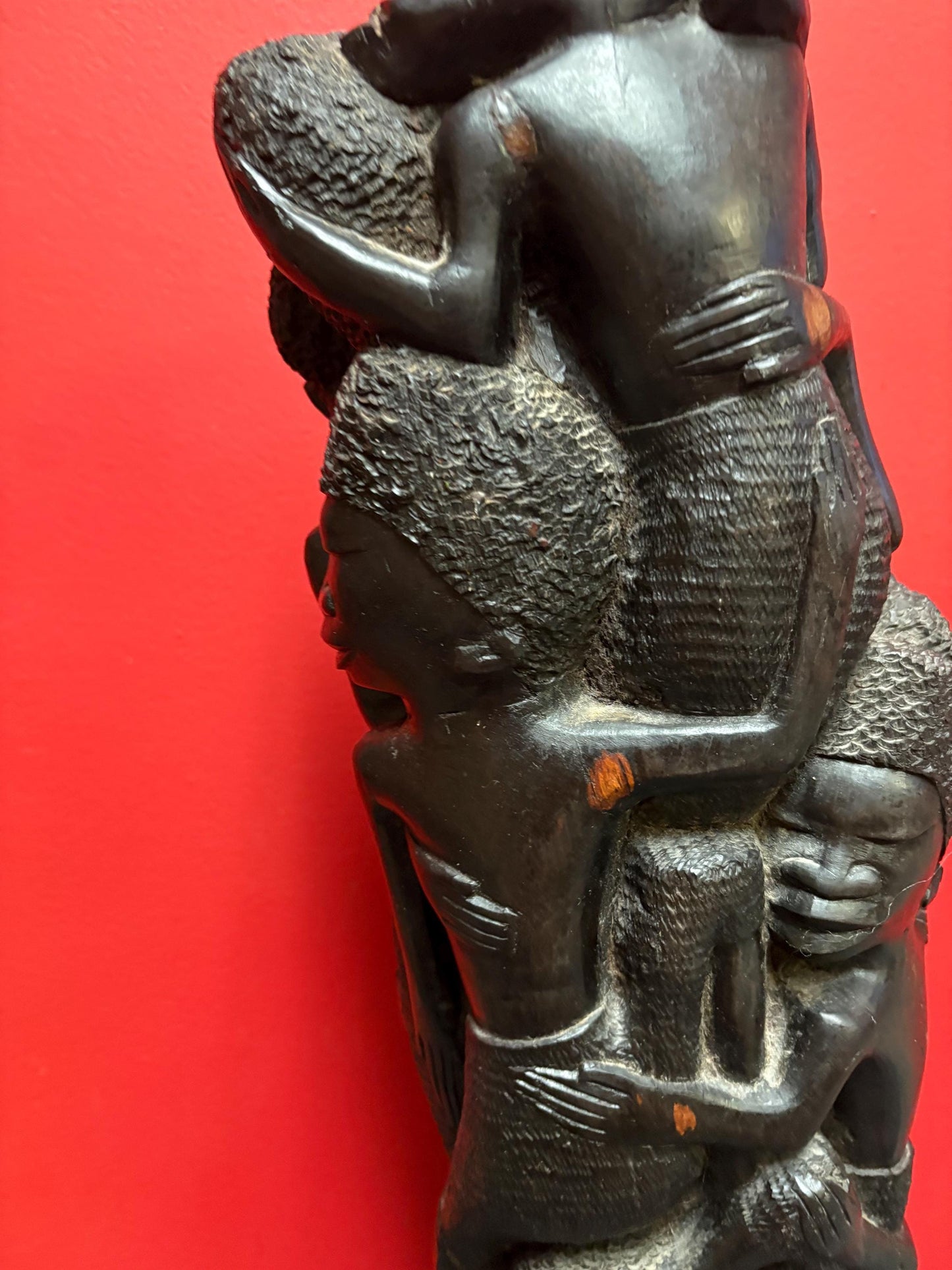Magnificent antique African Makonde Ebony wood statue - 28 inches tall - 12 kg amazing detail - museum quality piece