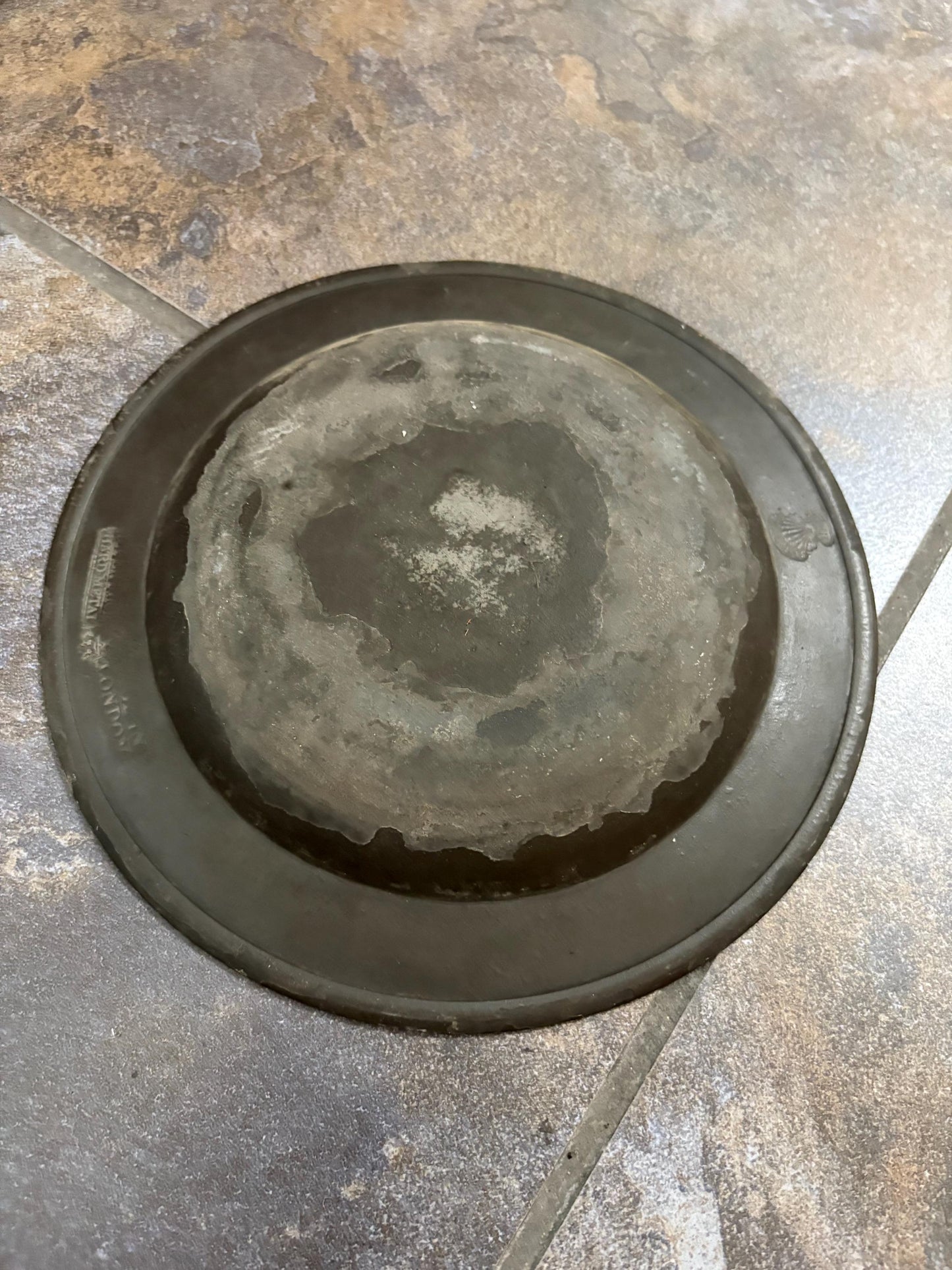 Beautiful antique 18th century pewter tray 10 inches long wow great patina