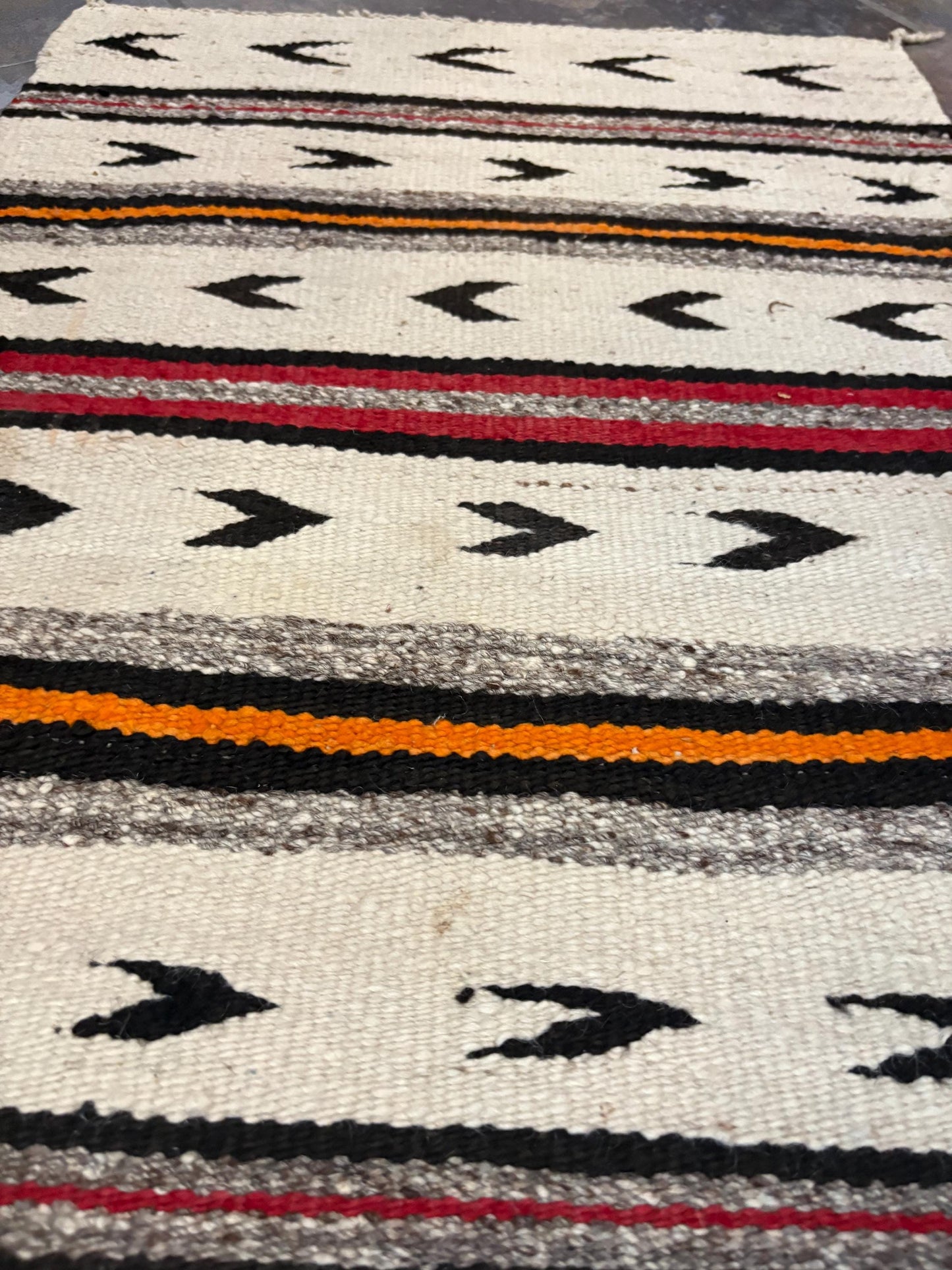 Beautiful Navajo hand woven wool textile approximately 32 x 21 inches wide great design and great condition wow