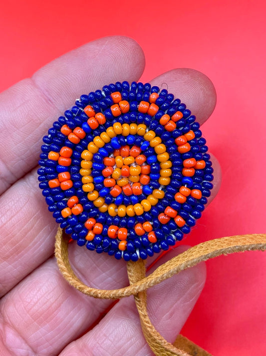 Handcrafted Indigenous First Nations Beaded Button