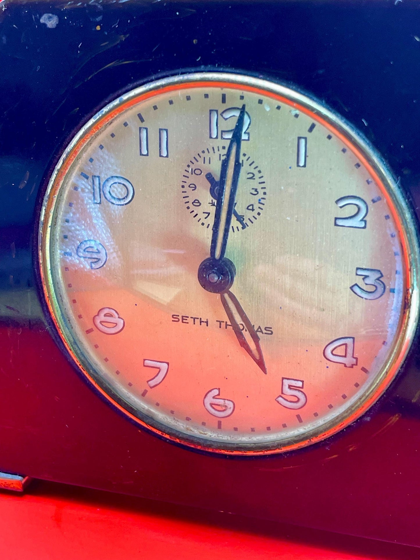 Vintage Seth Thomas Bronze Mantel Clock - As is
