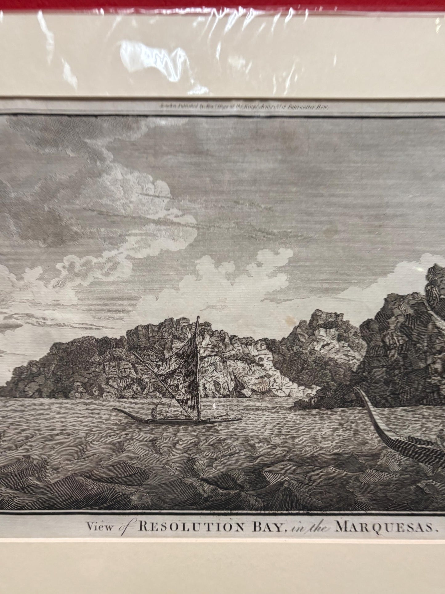 Very rare 17 x 12“ captain Cook journal print authentic and matted ready for frame great gift