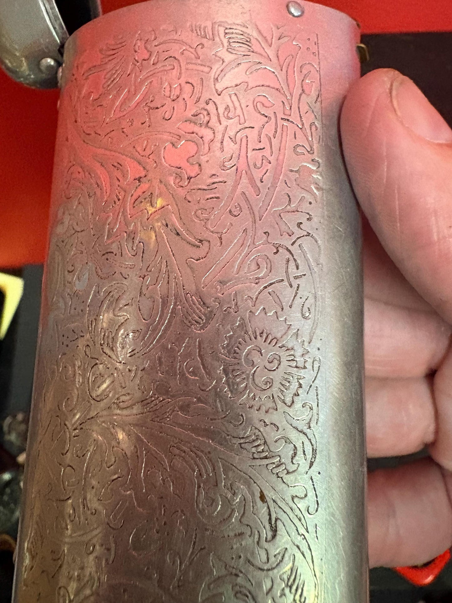 Asian heavily decorated metal box multipurpose - 6 x 2 wide lightweight