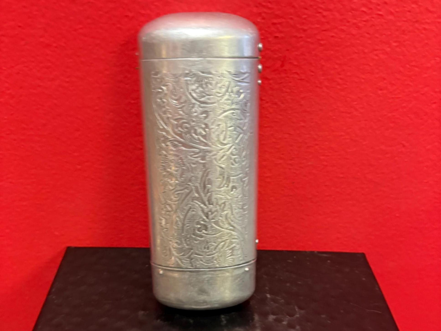 Asian heavily decorated metal box multipurpose - 6 x 2 wide lightweight