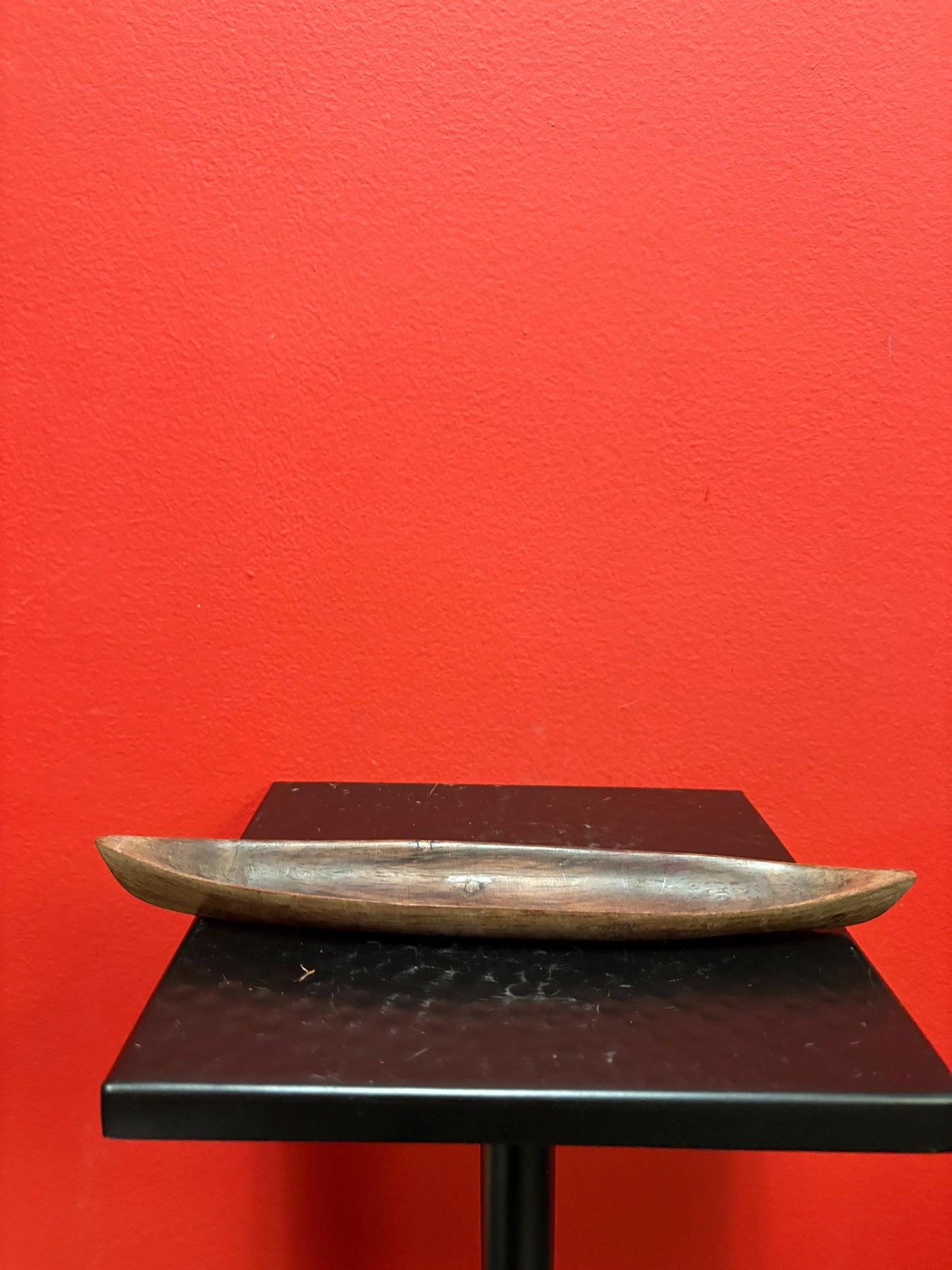 Lovely 9 inch  indigenous wooden model  canoe  simple and elegant
